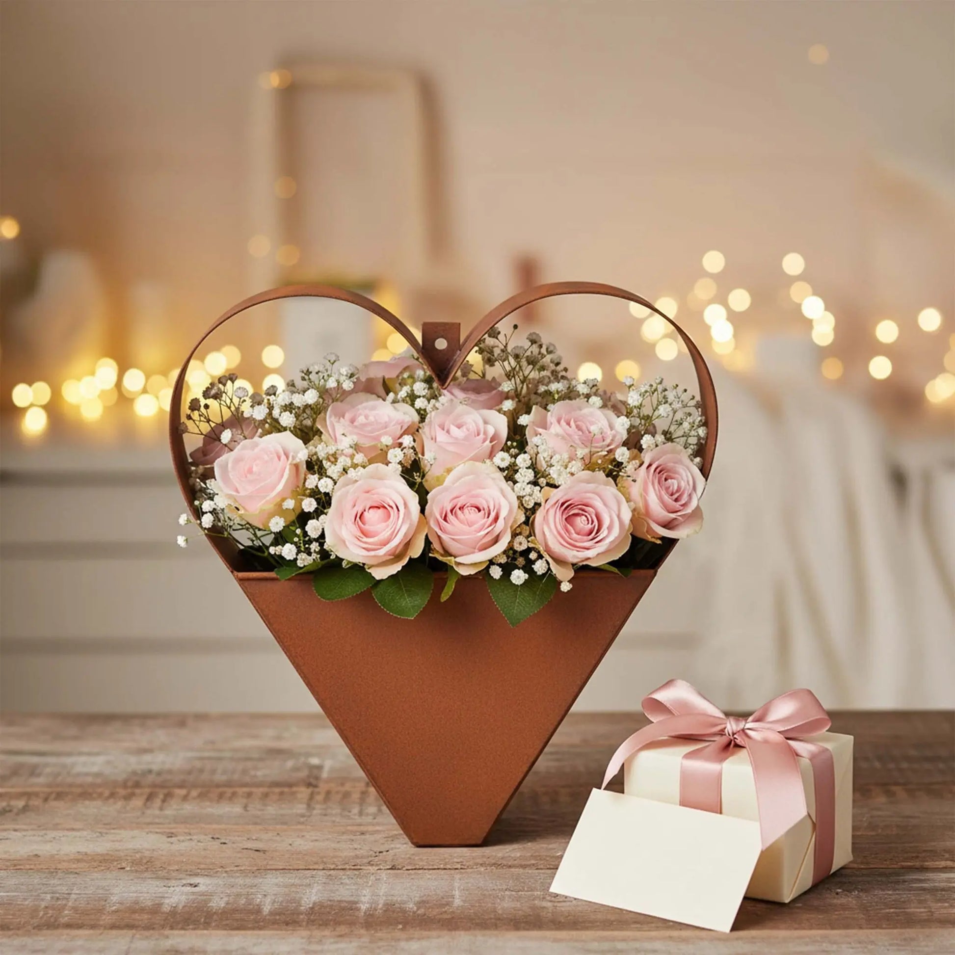 Blumentopf Rost Herz Braun von Relaxdays