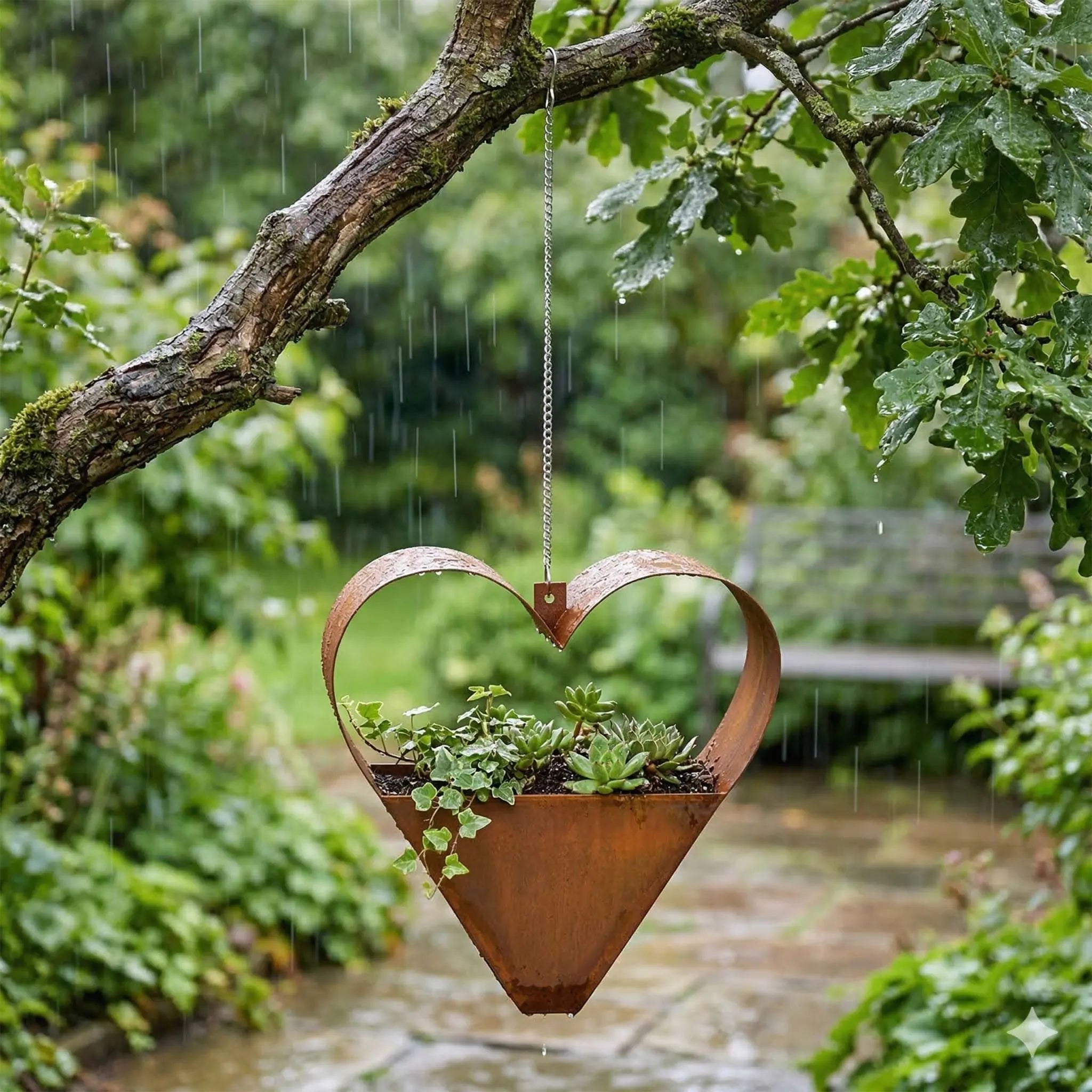 Blumentopf Rost Herz Braun von Relaxdays