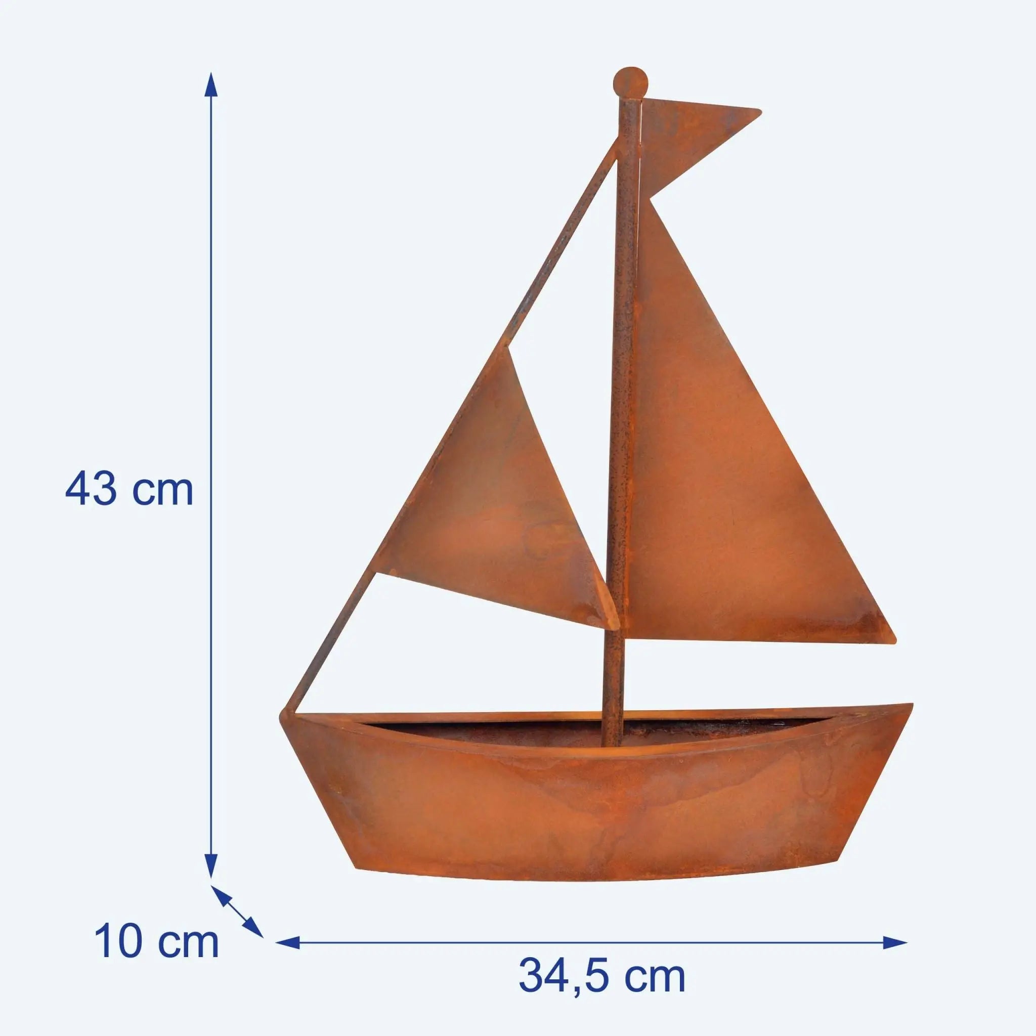 Blumentopf Rost Schiff Braun von Relaxdays