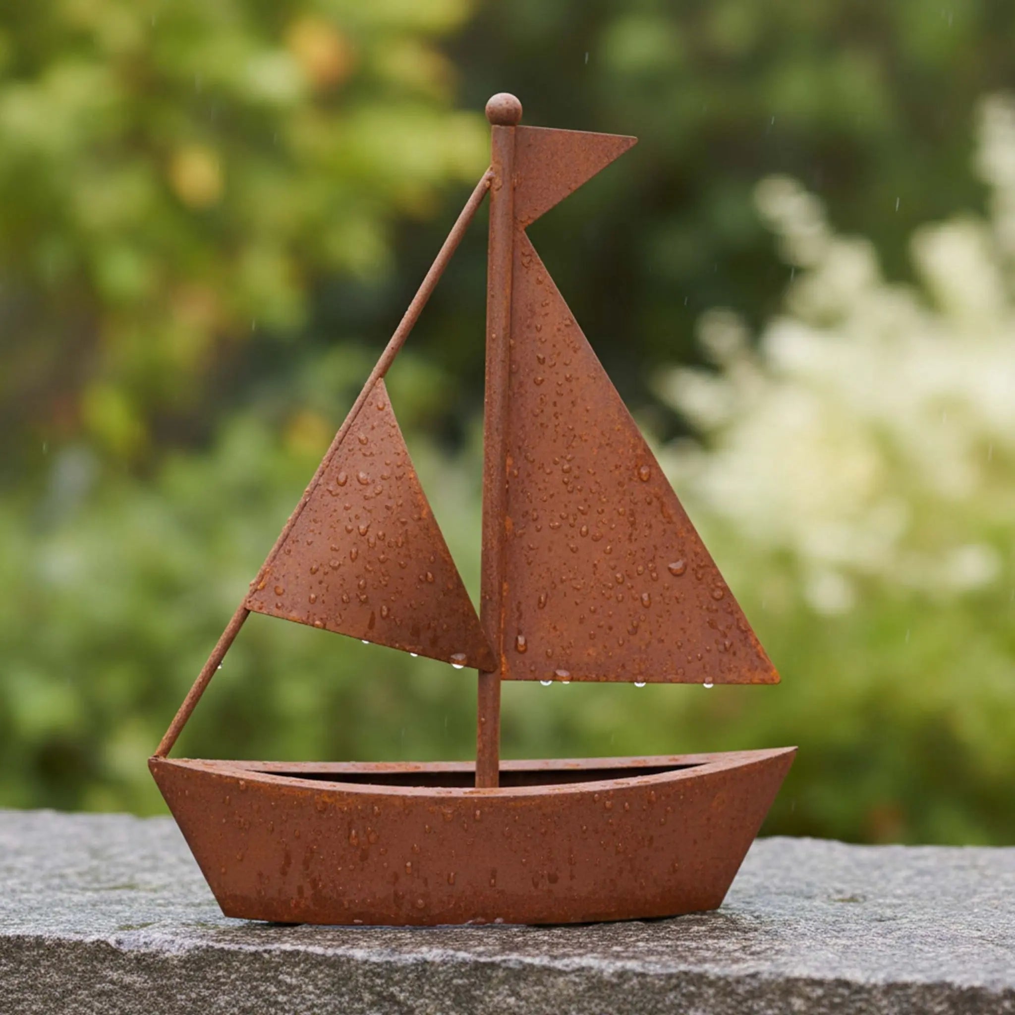 Blumentopf Rost Schiff Braun von Relaxdays