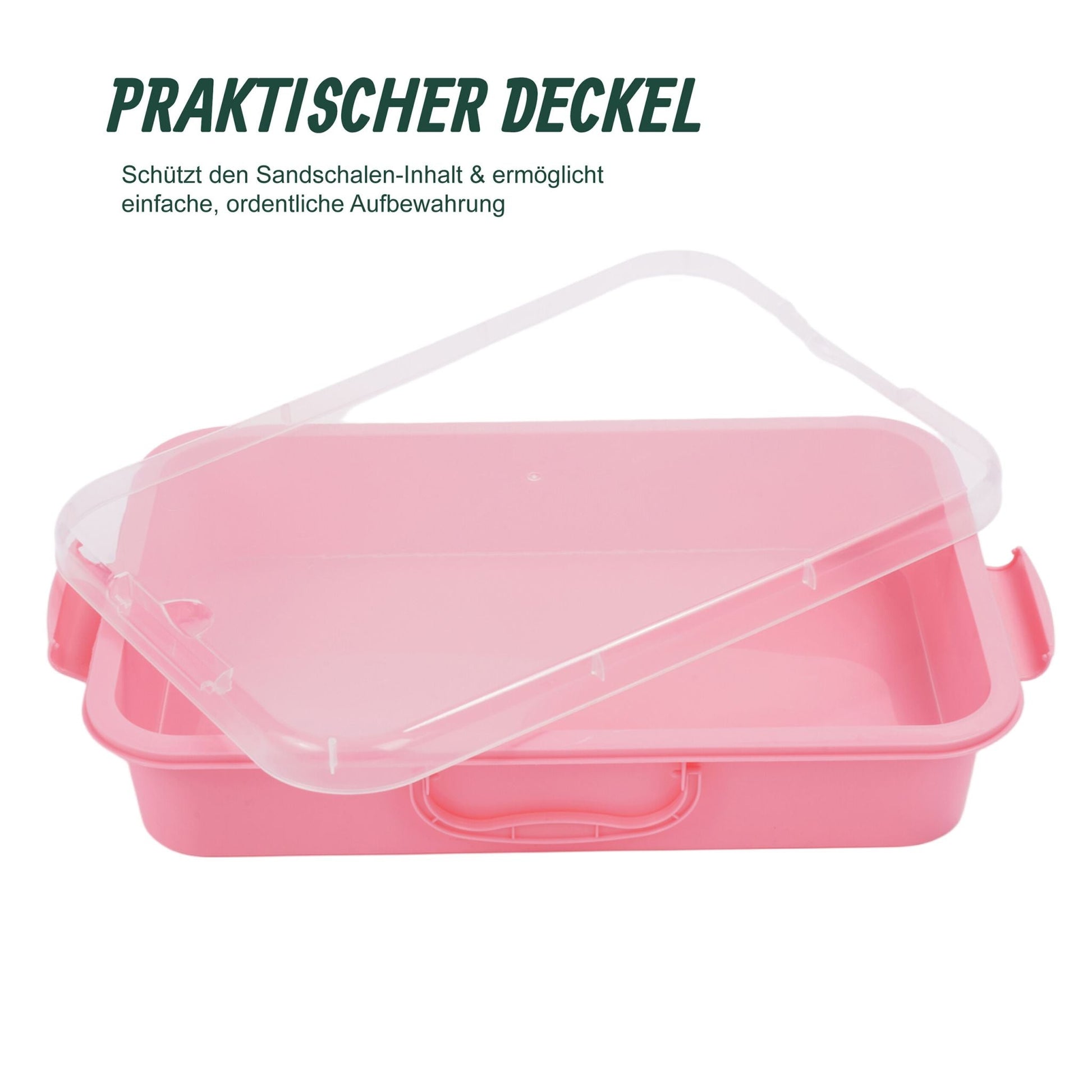 Sandkasten mit Deckel 2er-Set Rosa-Transparent von Relaxdays