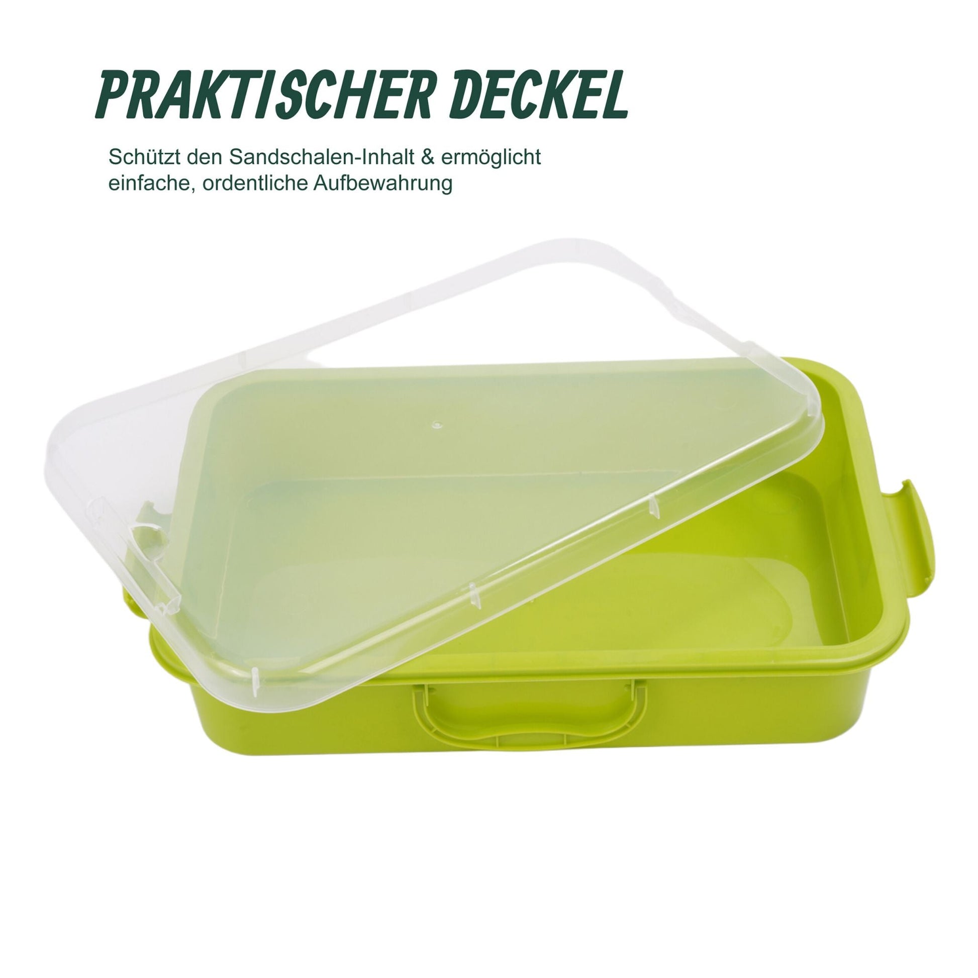 Sandkasten mit Deckel 2er-Set Grün-Transparent von Relaxdays