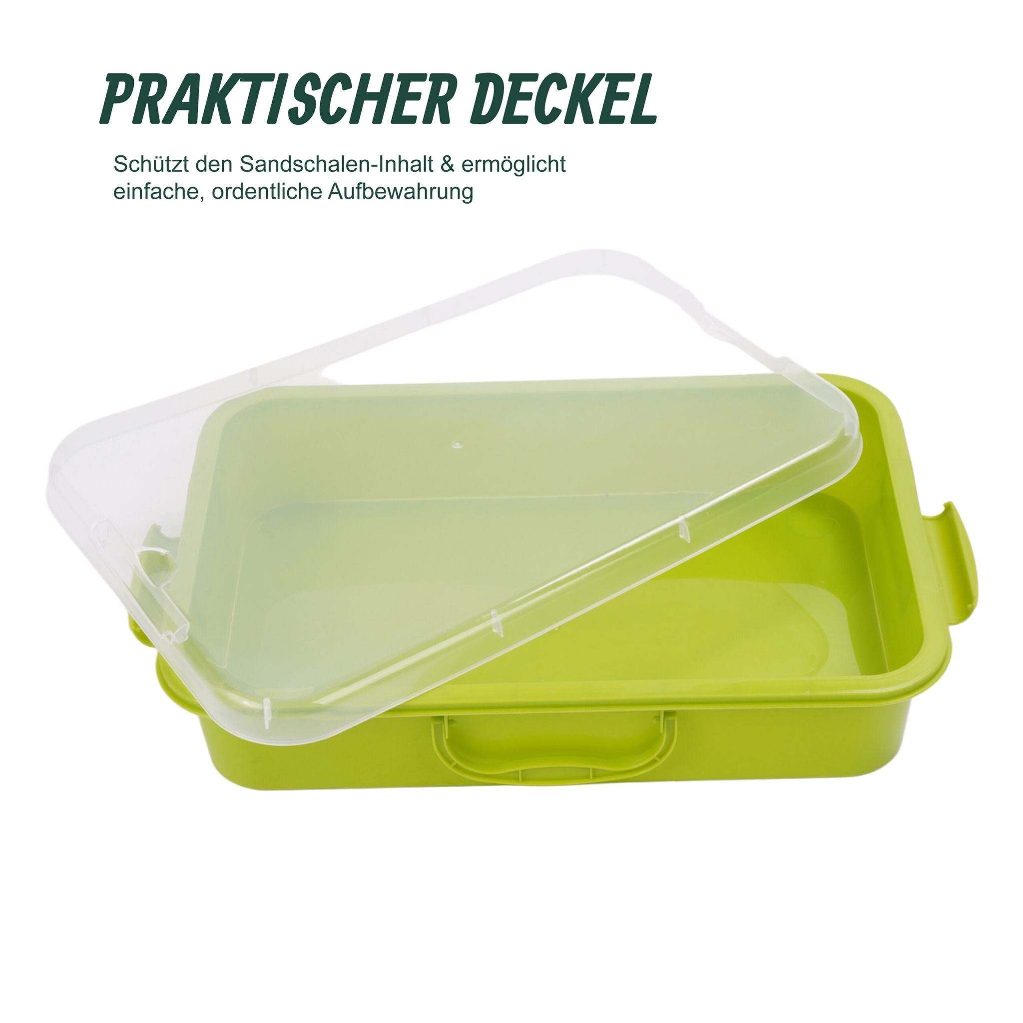 Sandkasten mit Deckel 2er-Set Grün-Transparent von Relaxdays