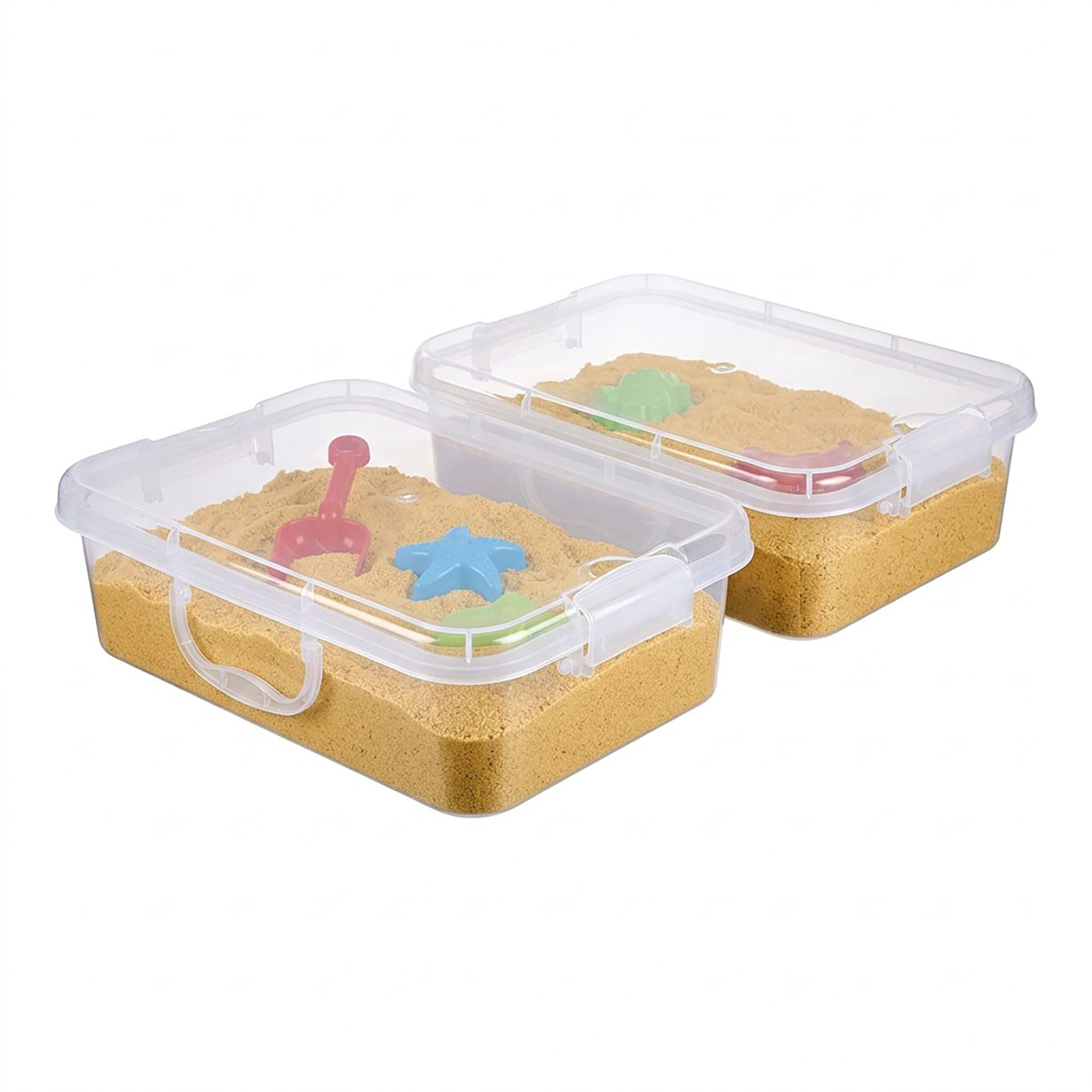 Sandkasten mit Deckel 2er-Set Transparent von Relaxdays