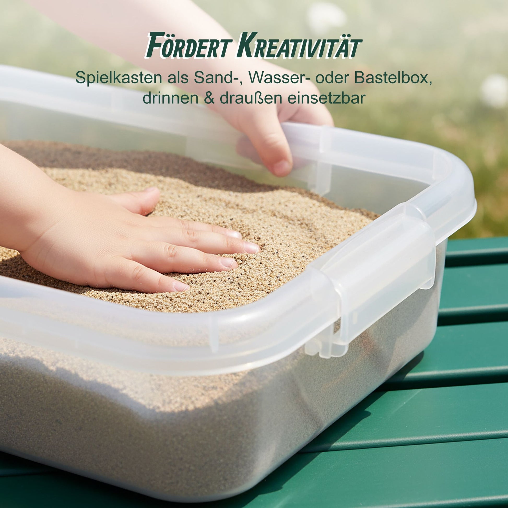 Sandkasten mit Deckel 2er-Set Transparent von Relaxdays