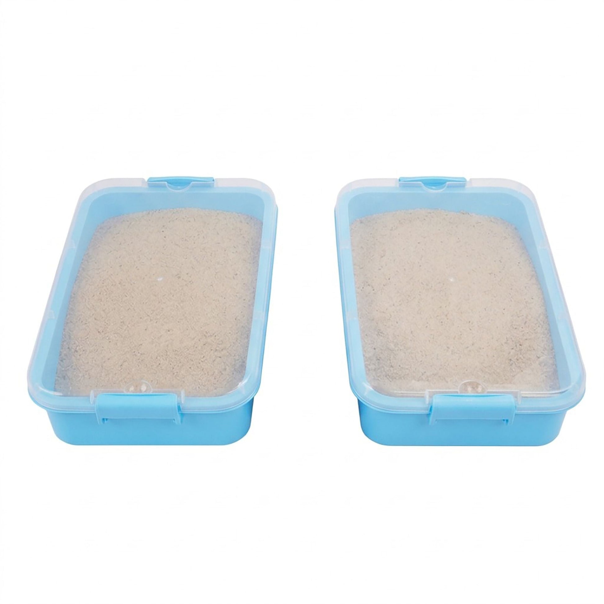Sandkasten mit Deckel 2er-Set Hellblau-Transparent von Relaxdays