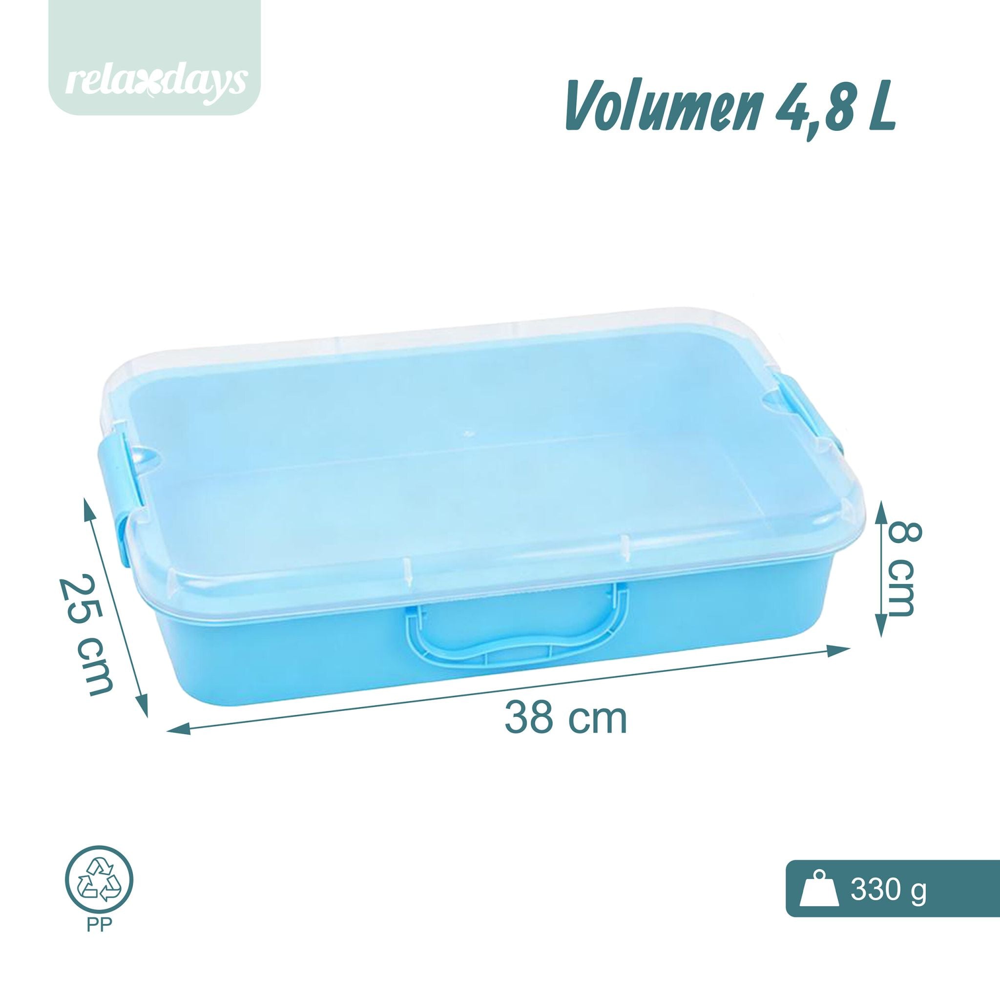 Sandkasten mit Deckel 2er-Set Hellblau-Transparent von Relaxdays