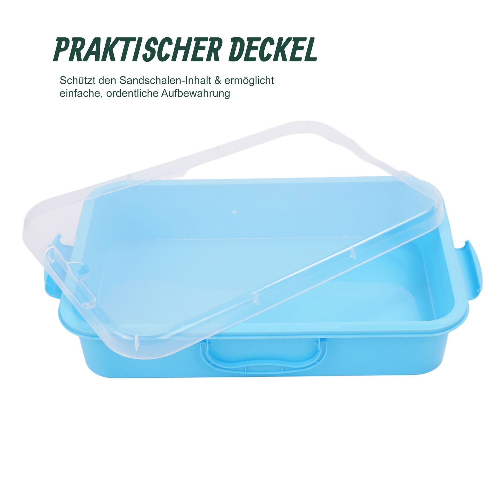 Sandkasten mit Deckel 2er-Set Hellblau-Transparent von Relaxdays