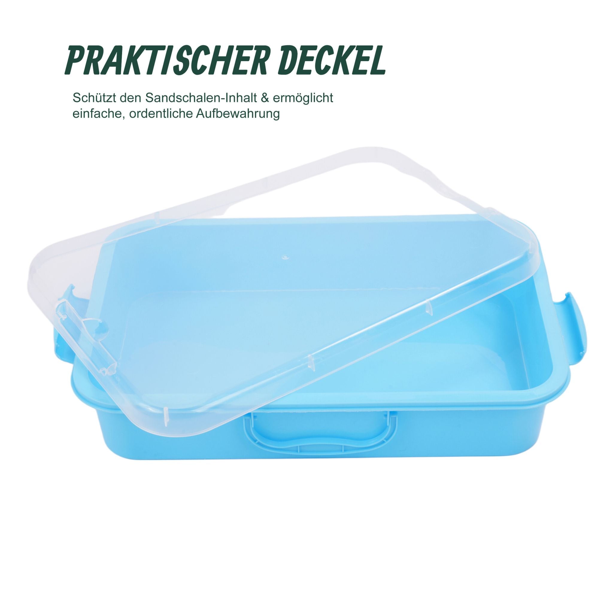 Sandkasten mit Deckel 2er-Set Hellblau-Transparent von Relaxdays