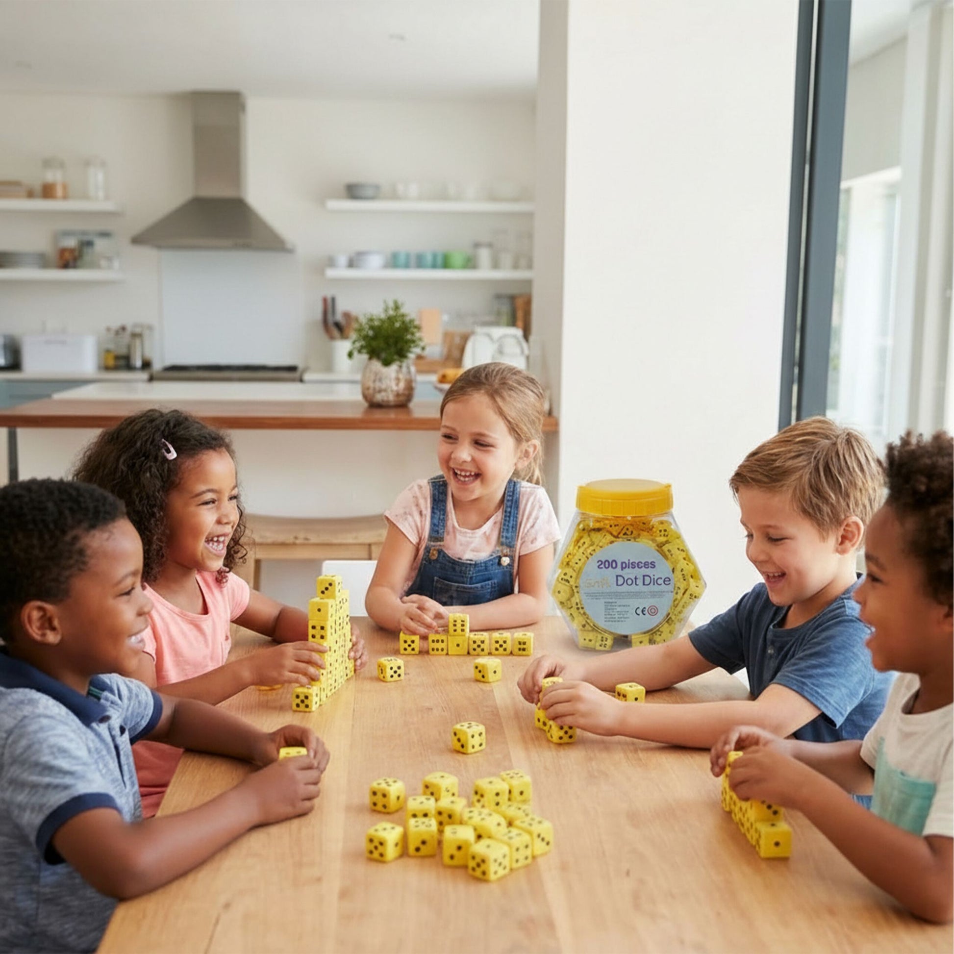 Flüsterwürfel Schule 200er-Set Gelb-Schwarz von Relaxdays