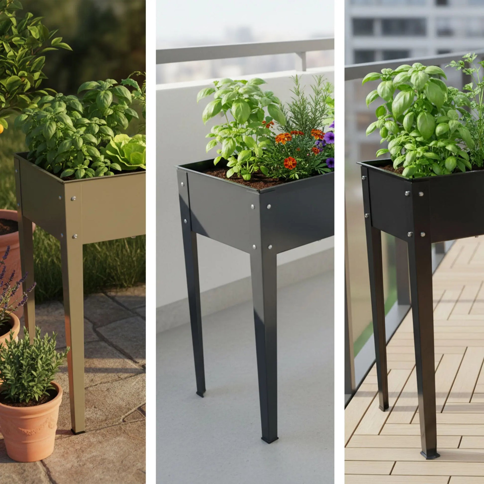 Hochbeet Stahl Schwarz von Relaxdays