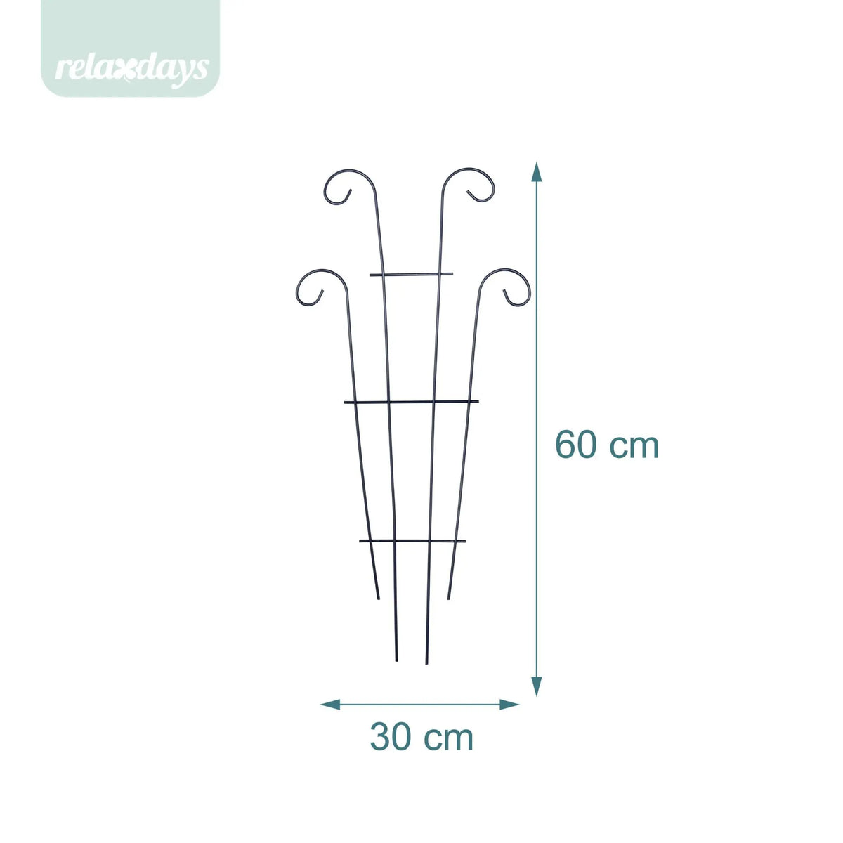 Rankgitter 4er-Set Schwarz von Relaxdays