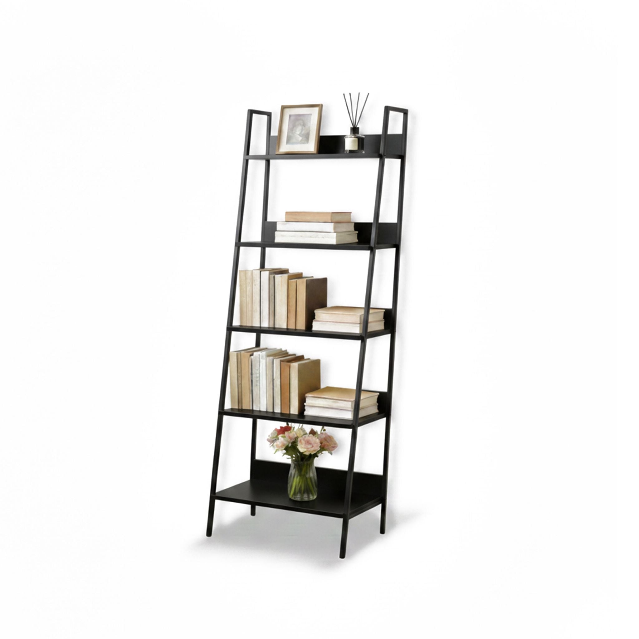 Standregal mit 5 Ablagen Schwarz