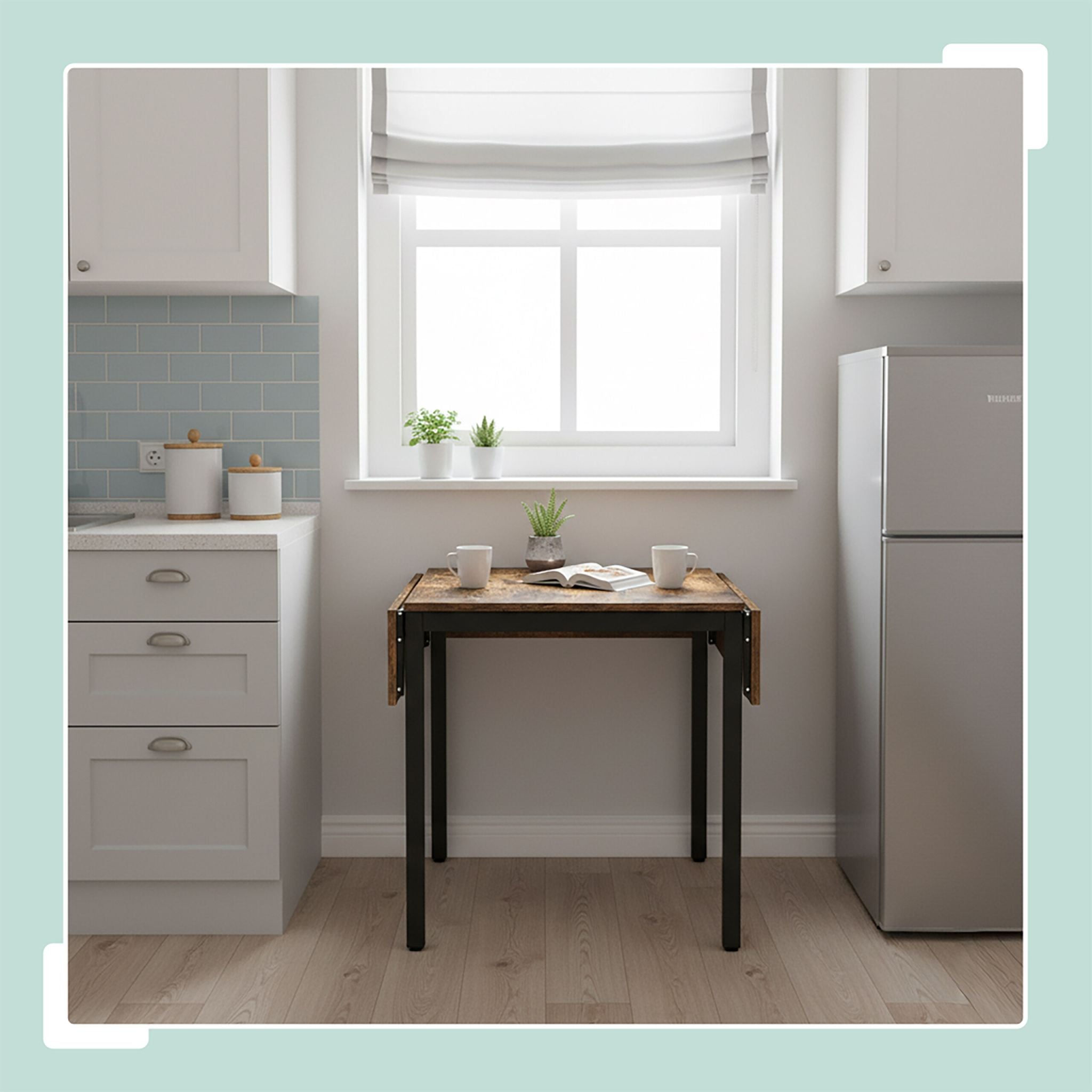 Esstisch klappbar 2 bis 4 Personen Braun-Schwarz von Relaxdays