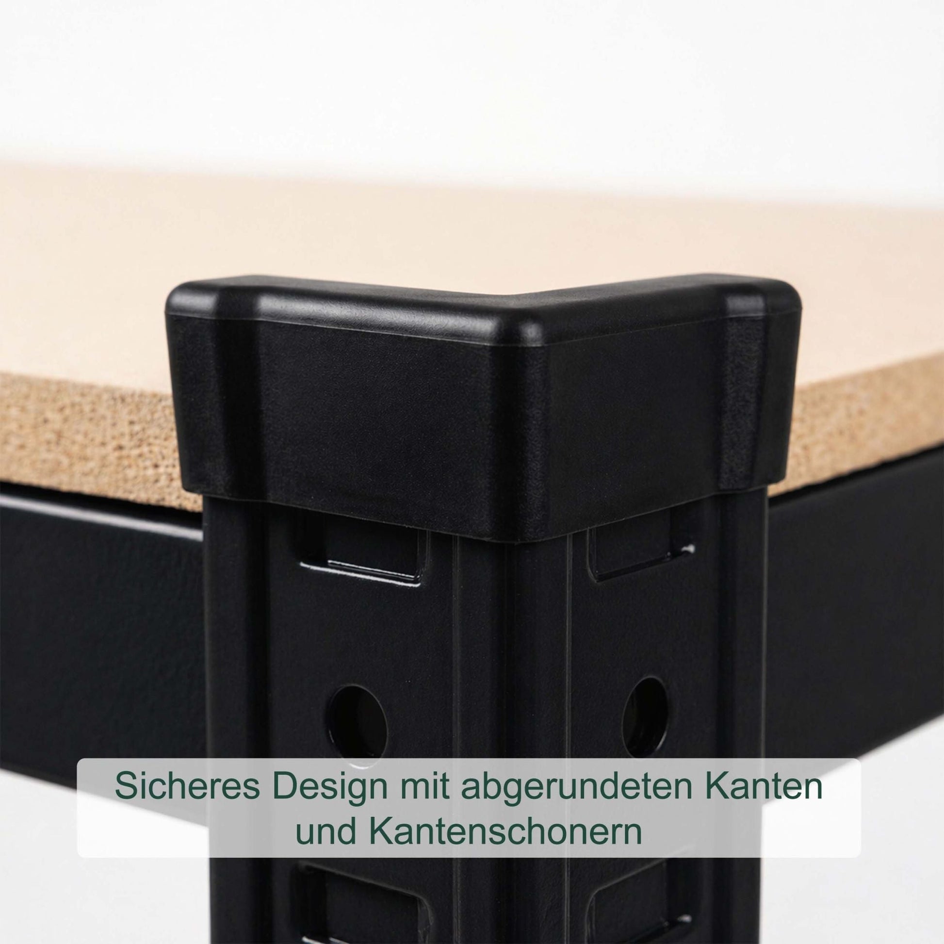 Etagenwagen 5 Ebenen mit Rollen Hellbraun-Schwarz von Relaxdays