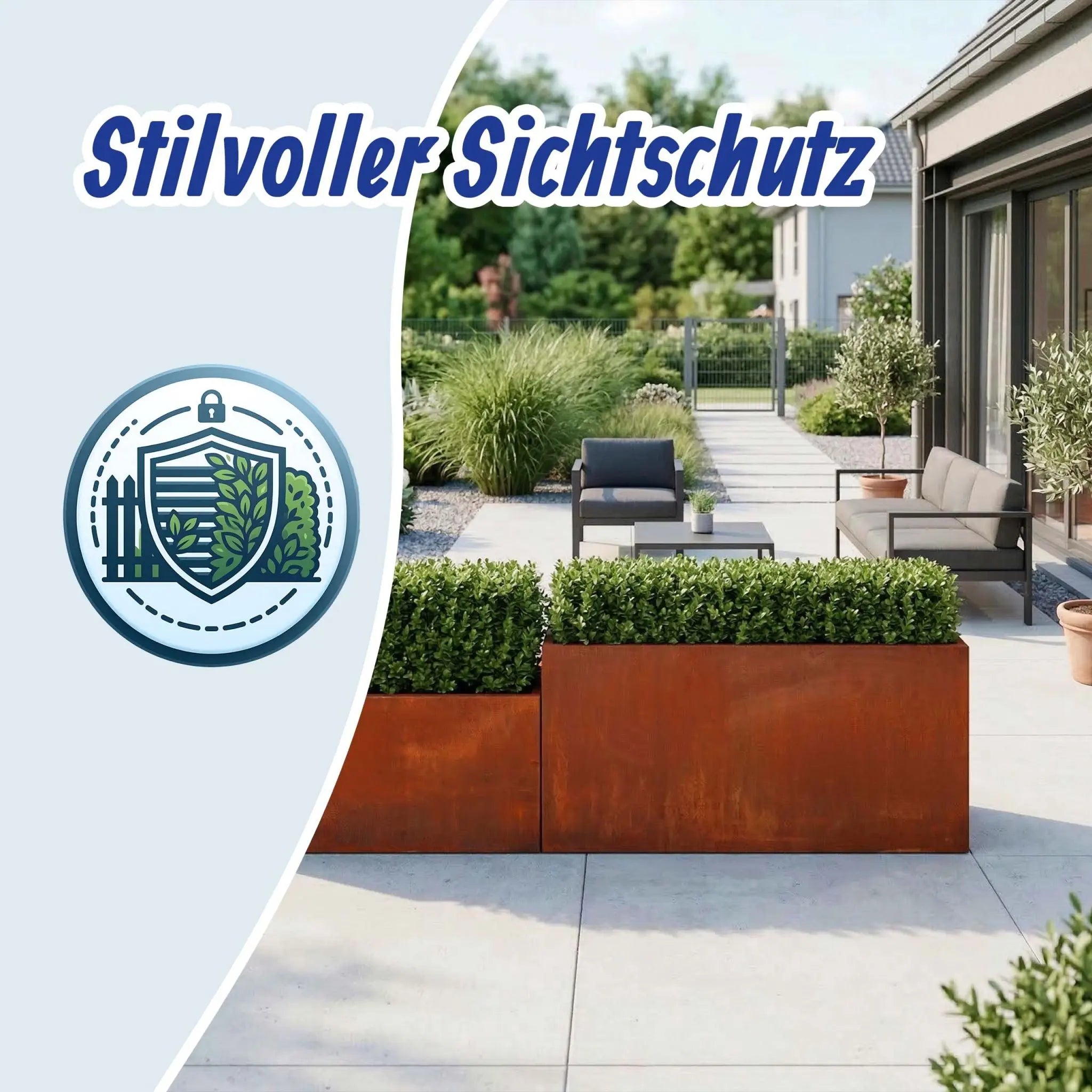 Pflanzkübel 2er-Set in Rostoptik Braun von Relaxdays
