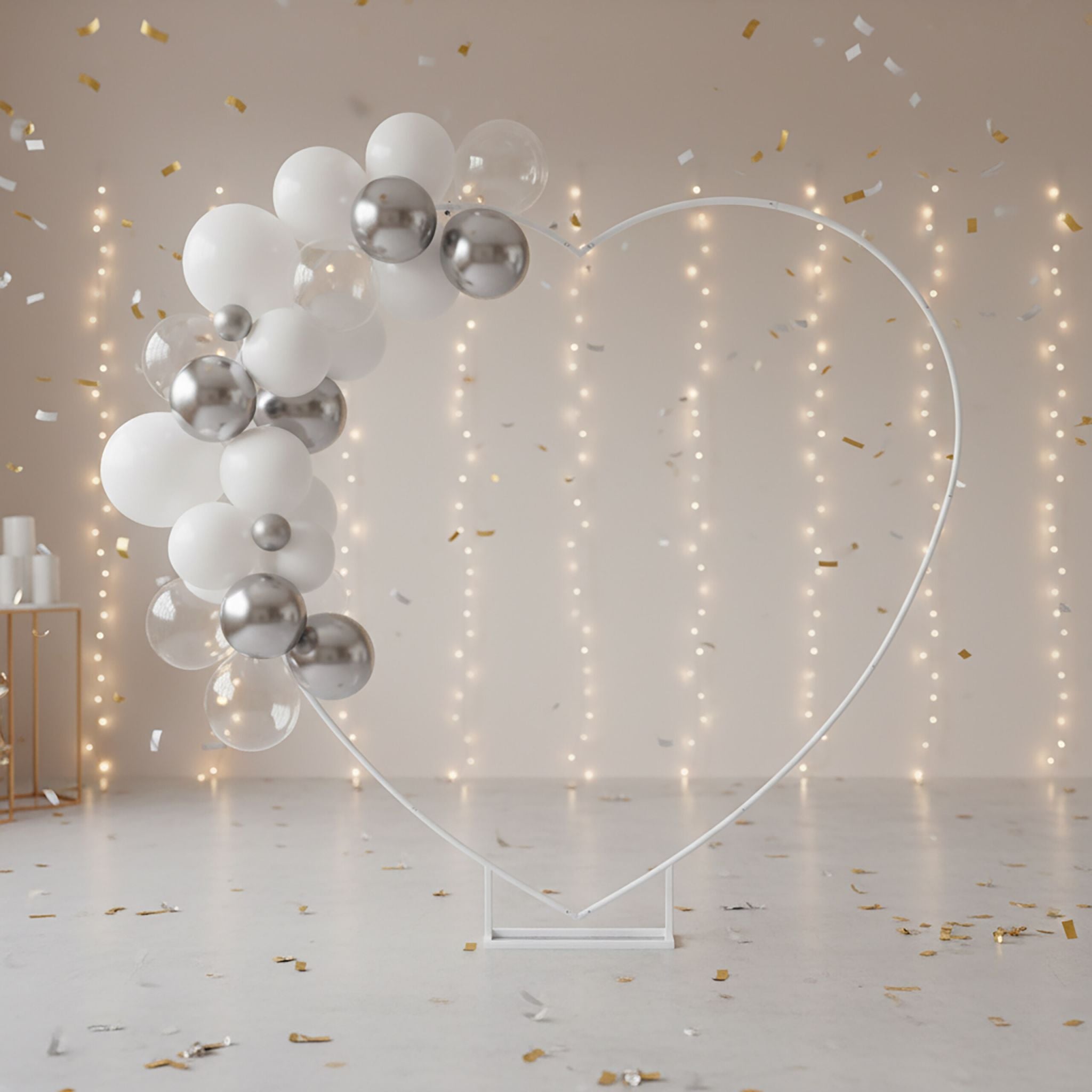 Luftballon Bogen Herzform Weiss von Relaxdays
