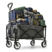 Faltbarer Bollerwagen Weiss-Schwarz-Grau von Relaxdays