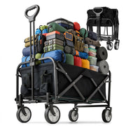 Faltbarer Bollerwagen Schwarz von Relaxdays