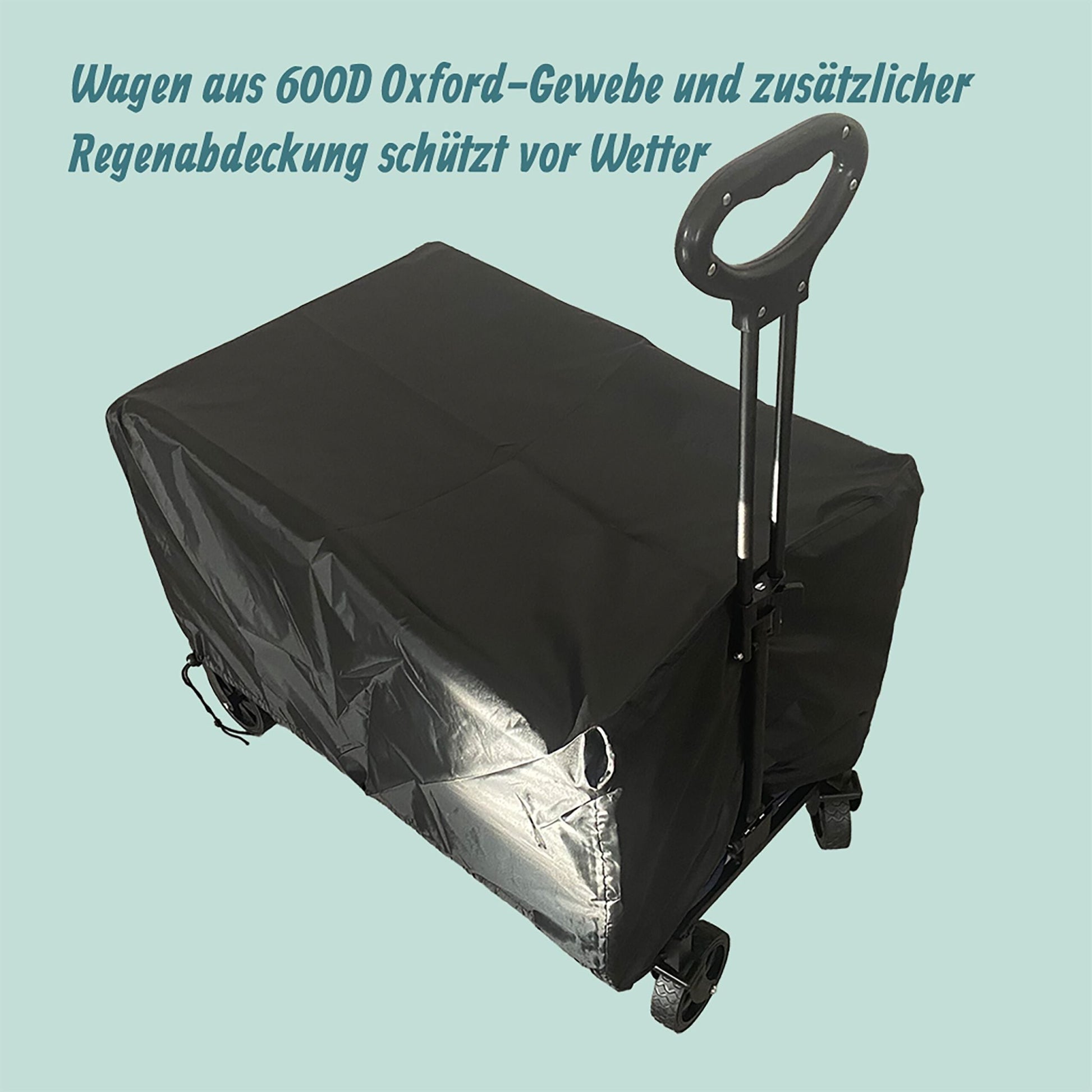 Faltbarer Bollerwagen mit Heckklappe Dunkelblau-Schwarz von Relaxdays