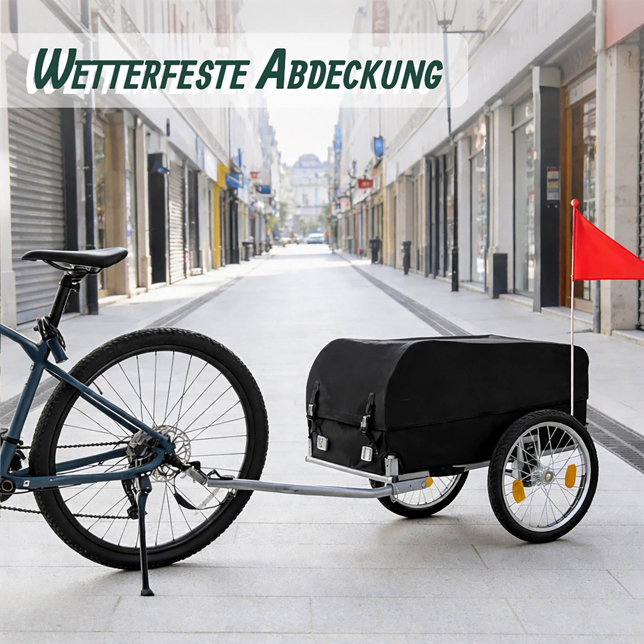 Fahrradanhänger Lastenanhänger klappbar Schwarz-Silber von Relaxdays