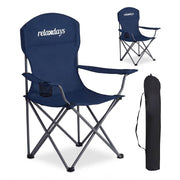 Faltbarer Camping Stuhl 2er-Set Dunkelblau-Silber von Relaxdays