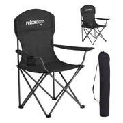 Faltbarer Camping Stuhl 2er-Set Schwarz-Silber von Relaxdays