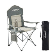 Faltbarer Camping Stuhl Beige-Silber-Grau von Relaxdays