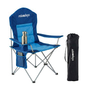 Faltbarer Camping Stuhl Blau-Silber von Relaxdays