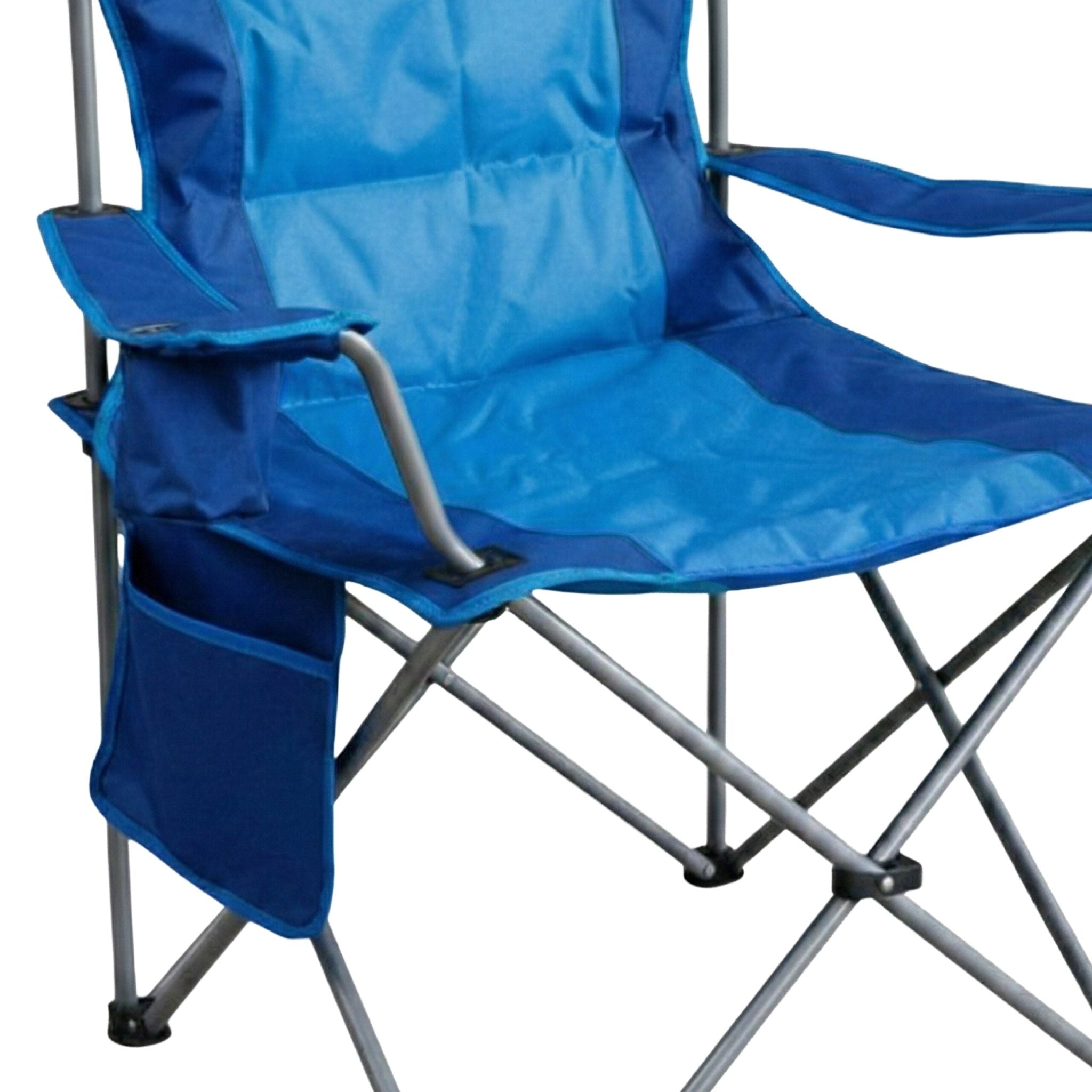 Faltbarer Camping Stuhl Blau-Silber von Relaxdays