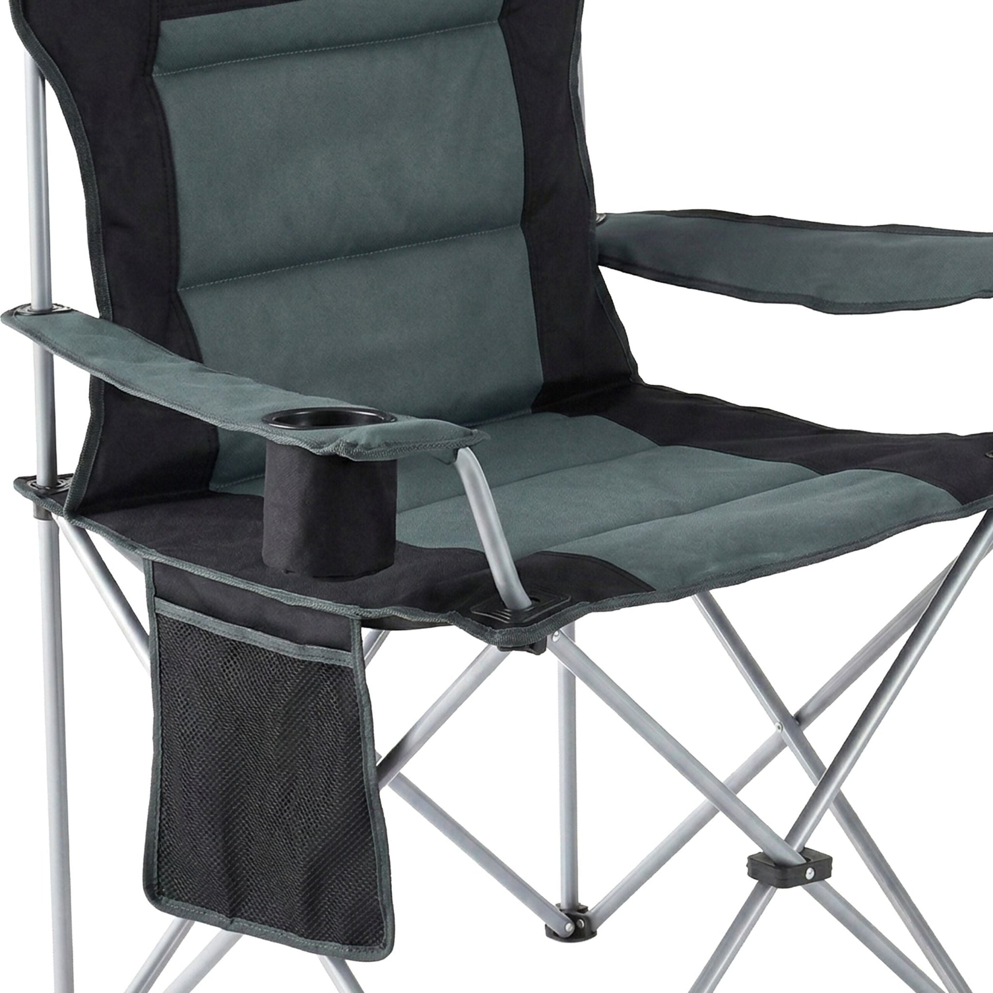 Faltbarer Camping Stuhl Schwarz-Silber-Grau von Relaxdays