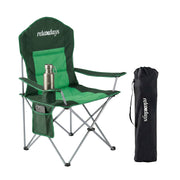 Faltbarer Camping Stuhl Dunkelgrün-Grün-Silber von Relaxdays