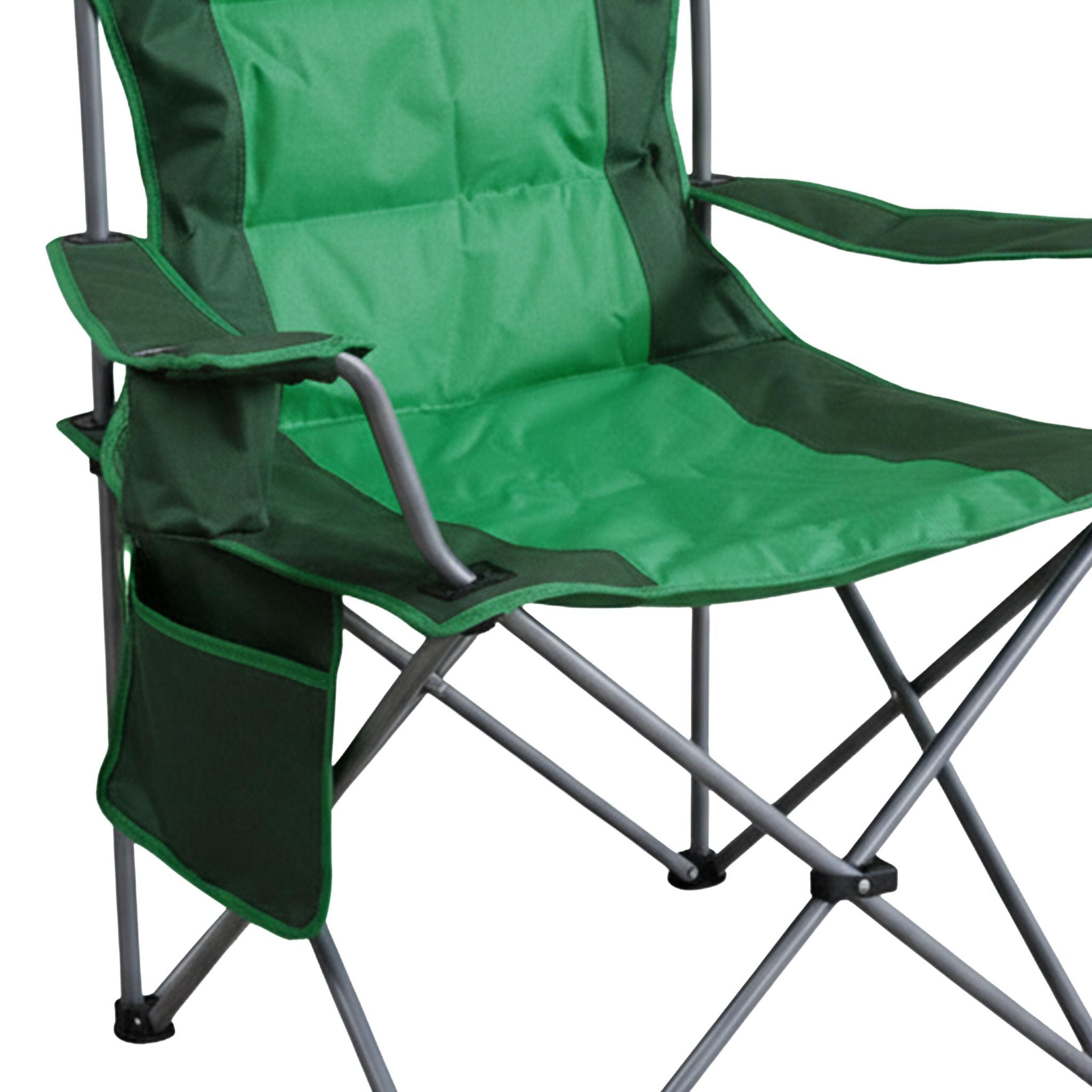 Faltbarer Camping Stuhl Dunkelgrün-Grün-Silber von Relaxdays