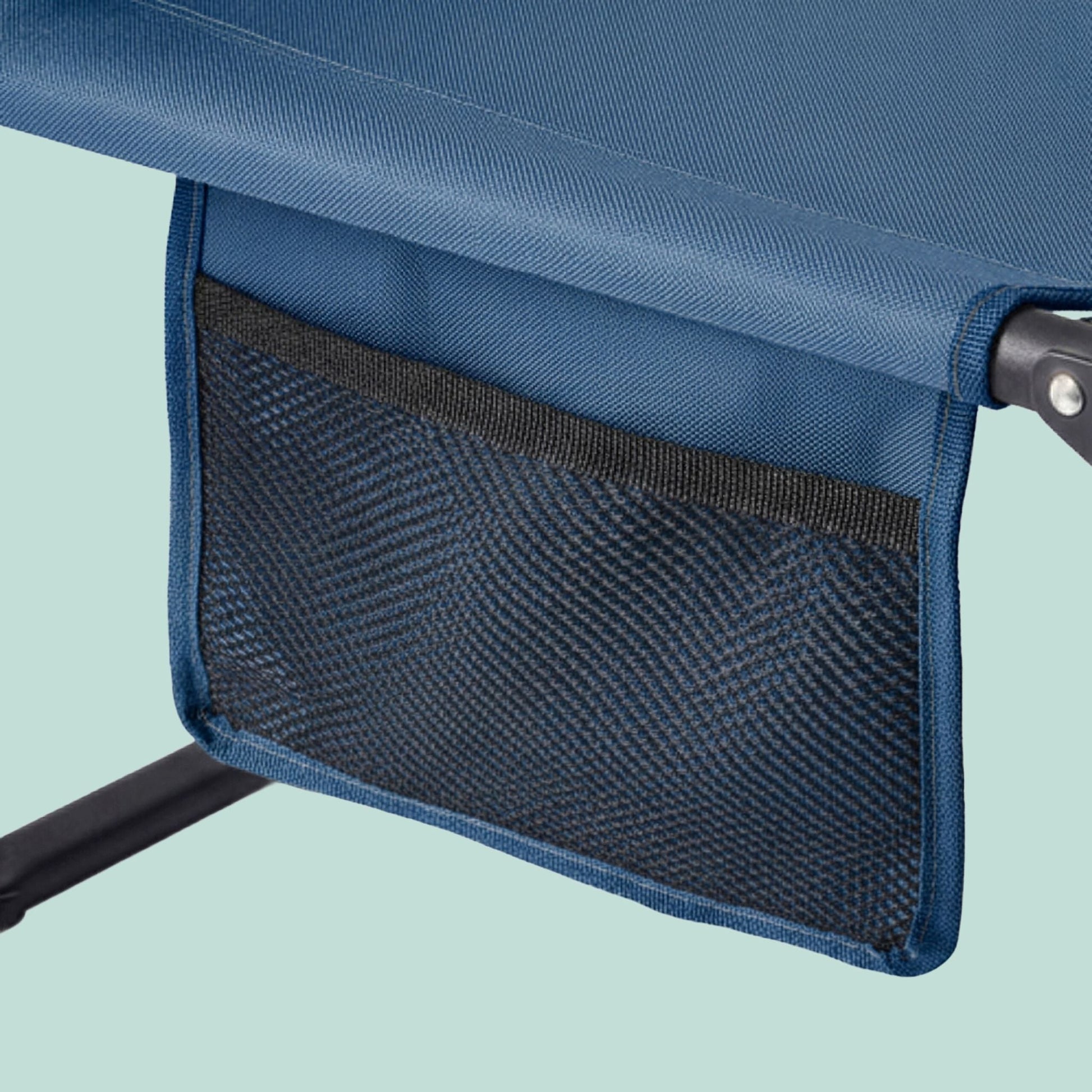 Campingbett klappbar 250kg Blau-Schwarz von Relaxdays