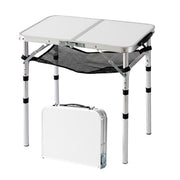 Campingtisch klappbar Weiss-Schwarz-Silber von Relaxdays