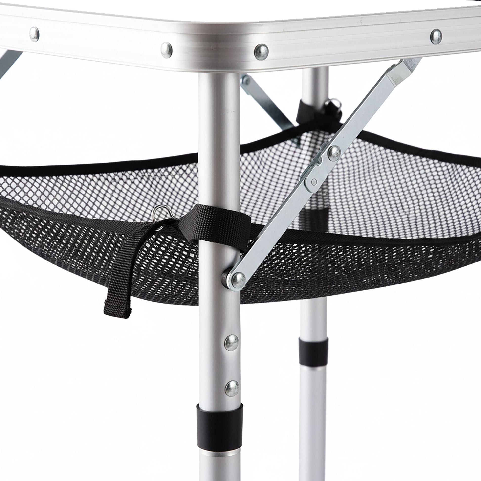 Campingtisch klappbar Weiss-Schwarz-Silber von Relaxdays
