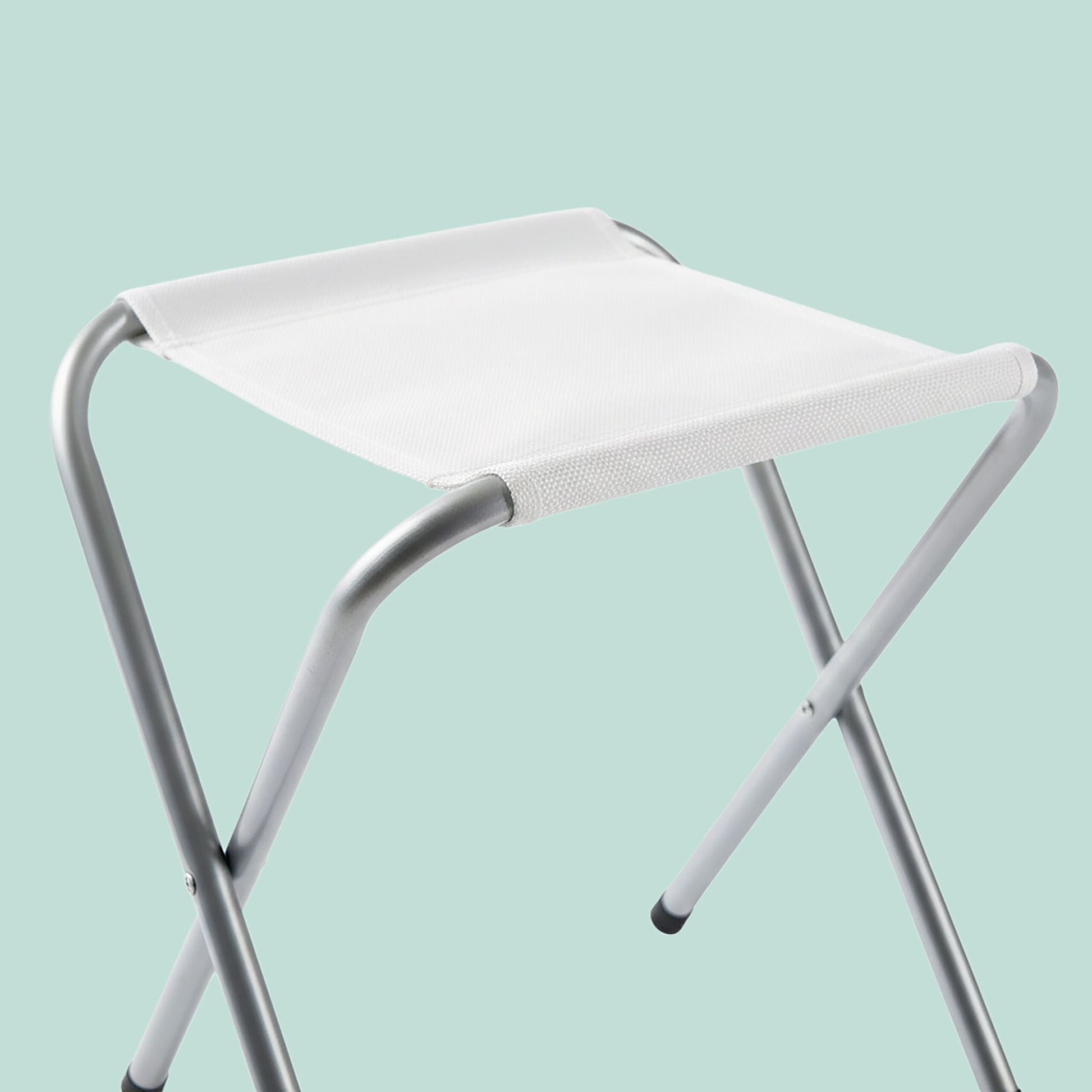 Campingtisch mit 4 Hockern Weiss-Silber von Relaxdays
