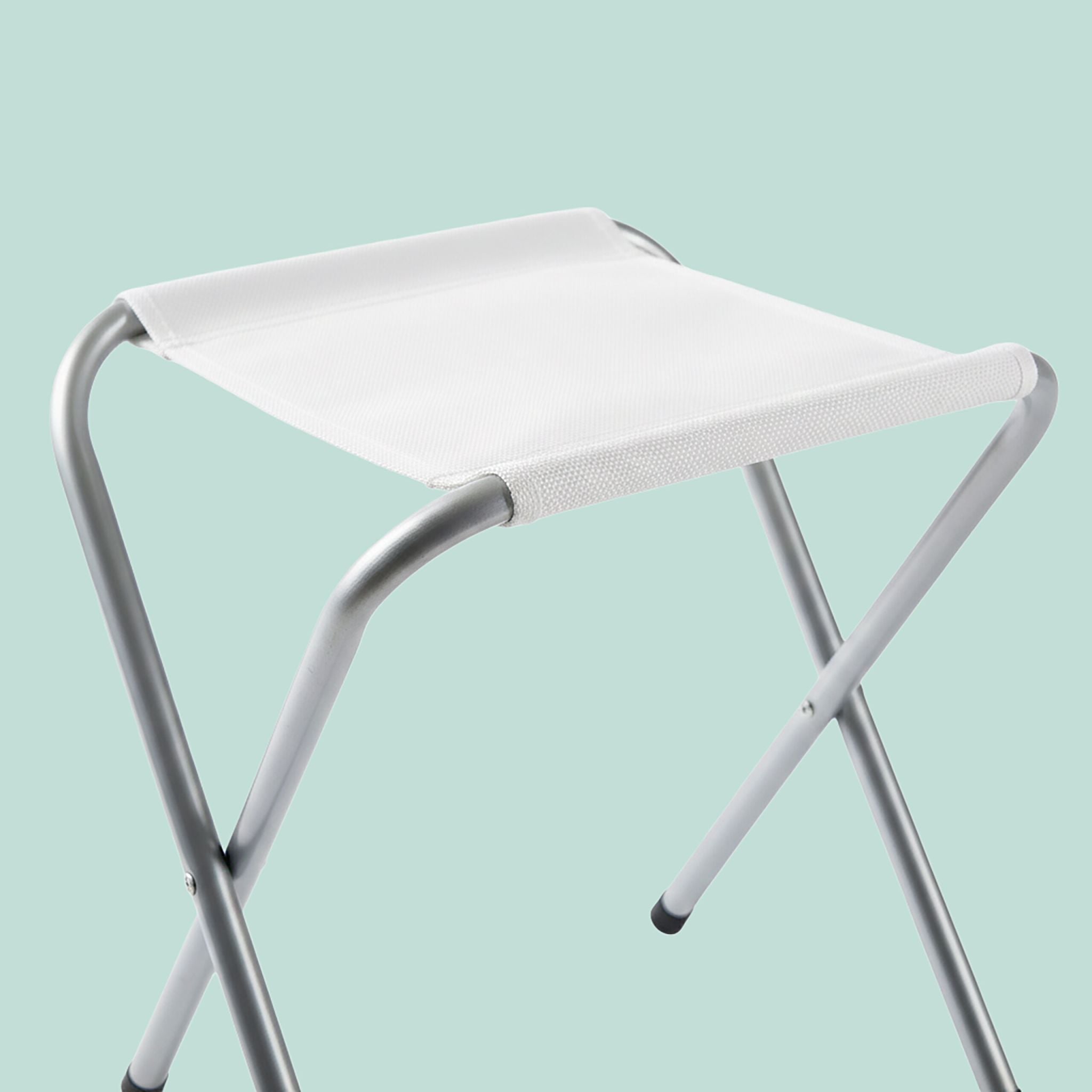 Campingtisch mit 4 Hockern Weiss-Silber von Relaxdays