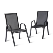 Gartenstühle Hochlehner-Set Anthrazit von Relaxdays