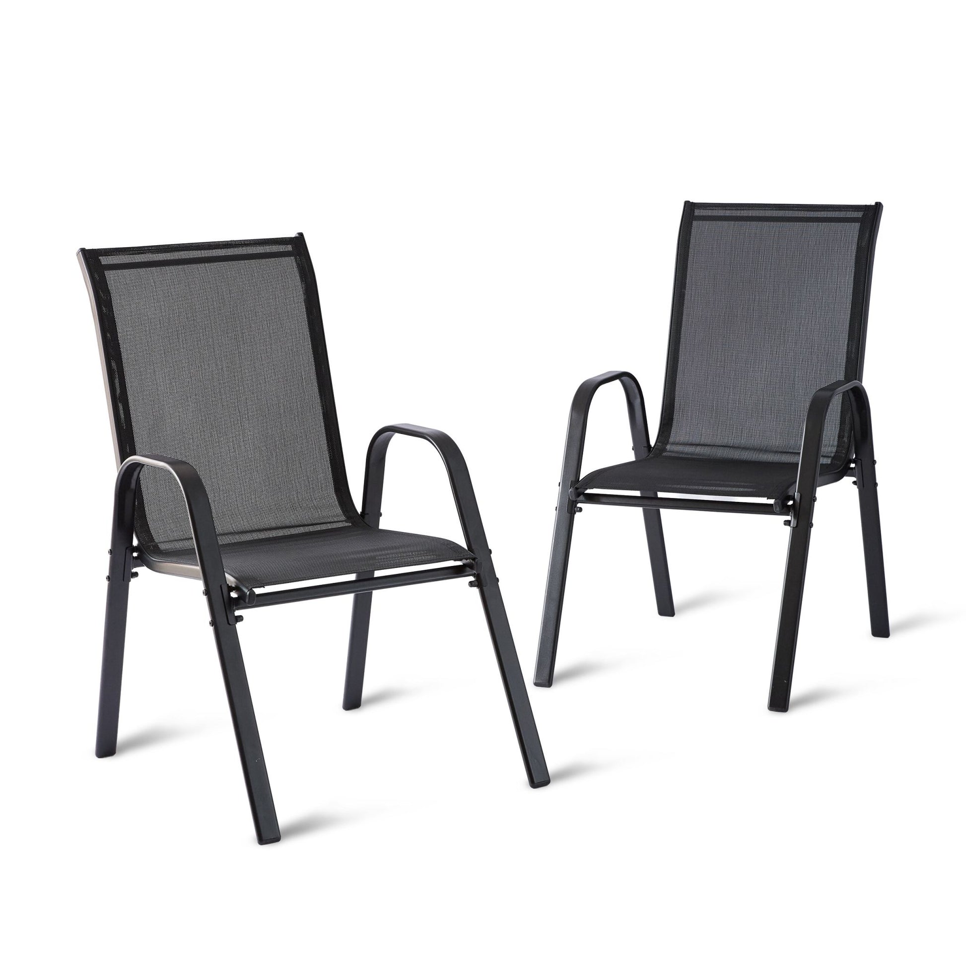 Gartenstühle Hochlehner-Set Anthrazit von Relaxdays
