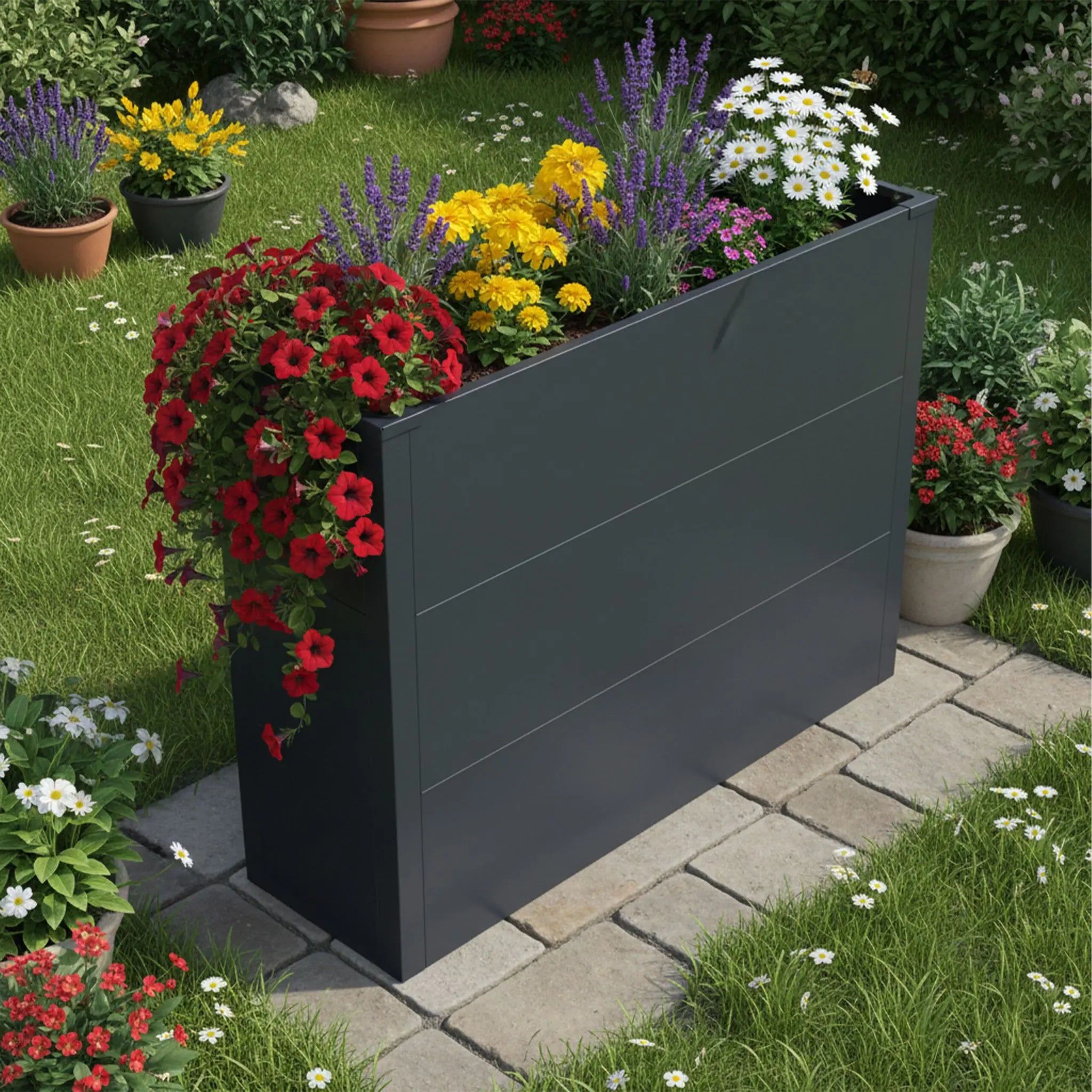 Hochbeet Stahl Grau von Relaxdays