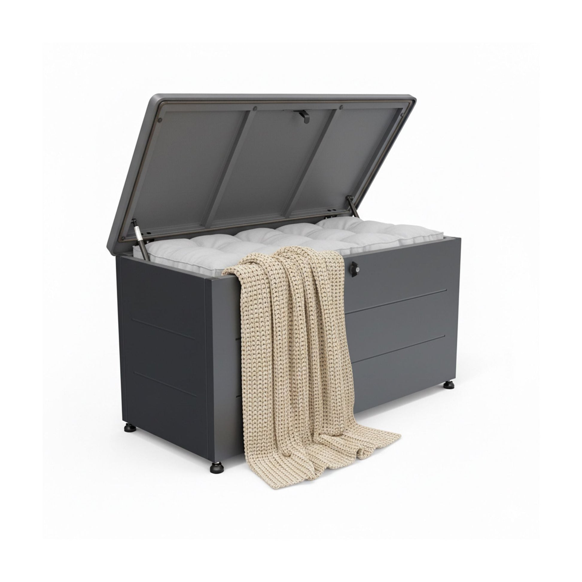 Gartenbox Sitzpolster Schwarz von Relaxdays