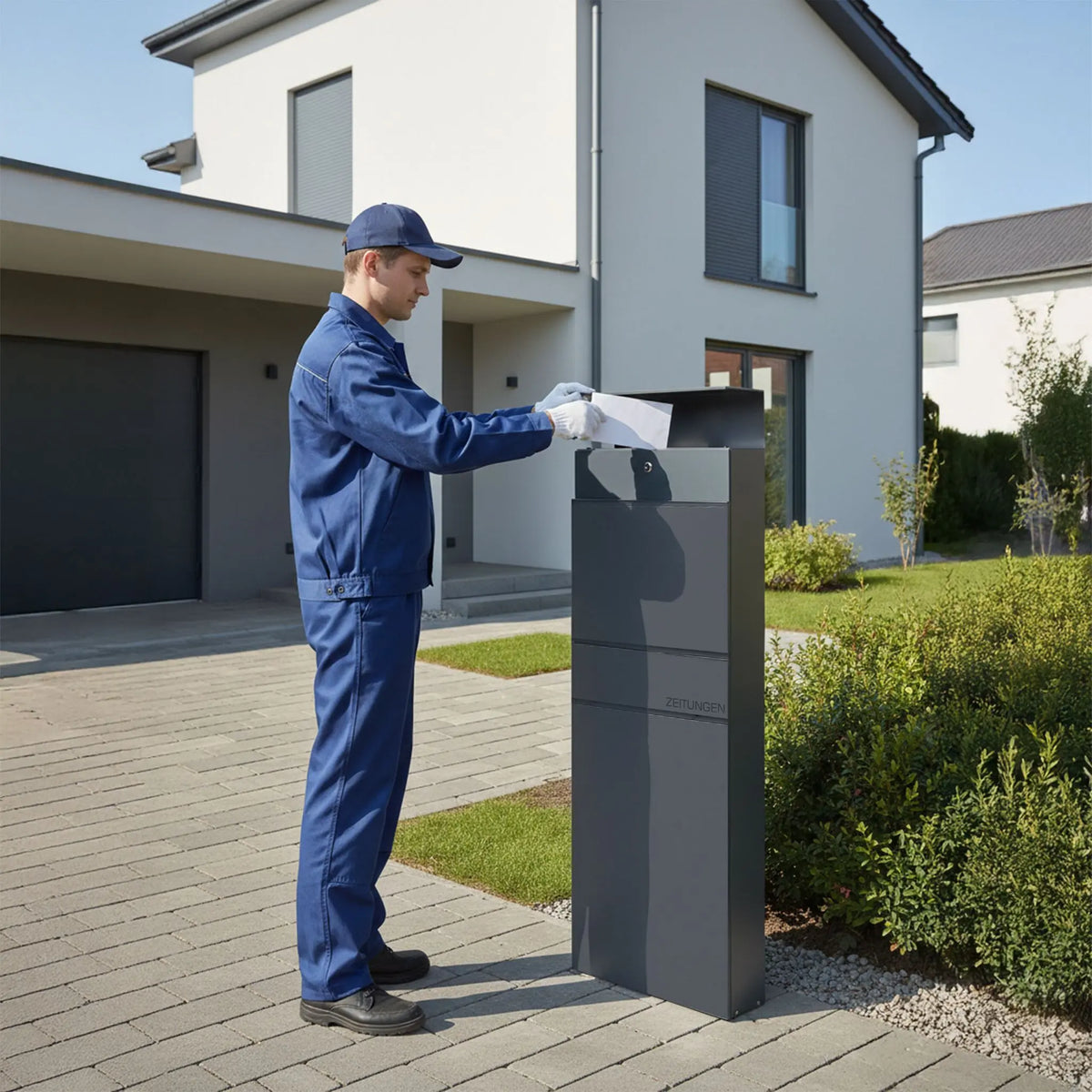 Standbriefkasten Stahl Anthrazit von Relaxdays