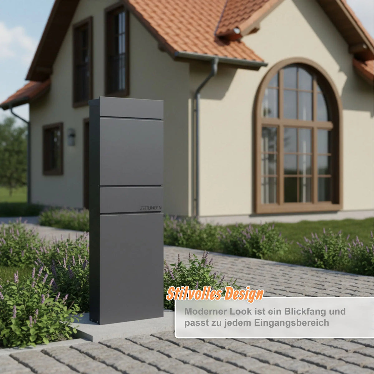 Standbriefkasten Stahl Anthrazit von Relaxdays