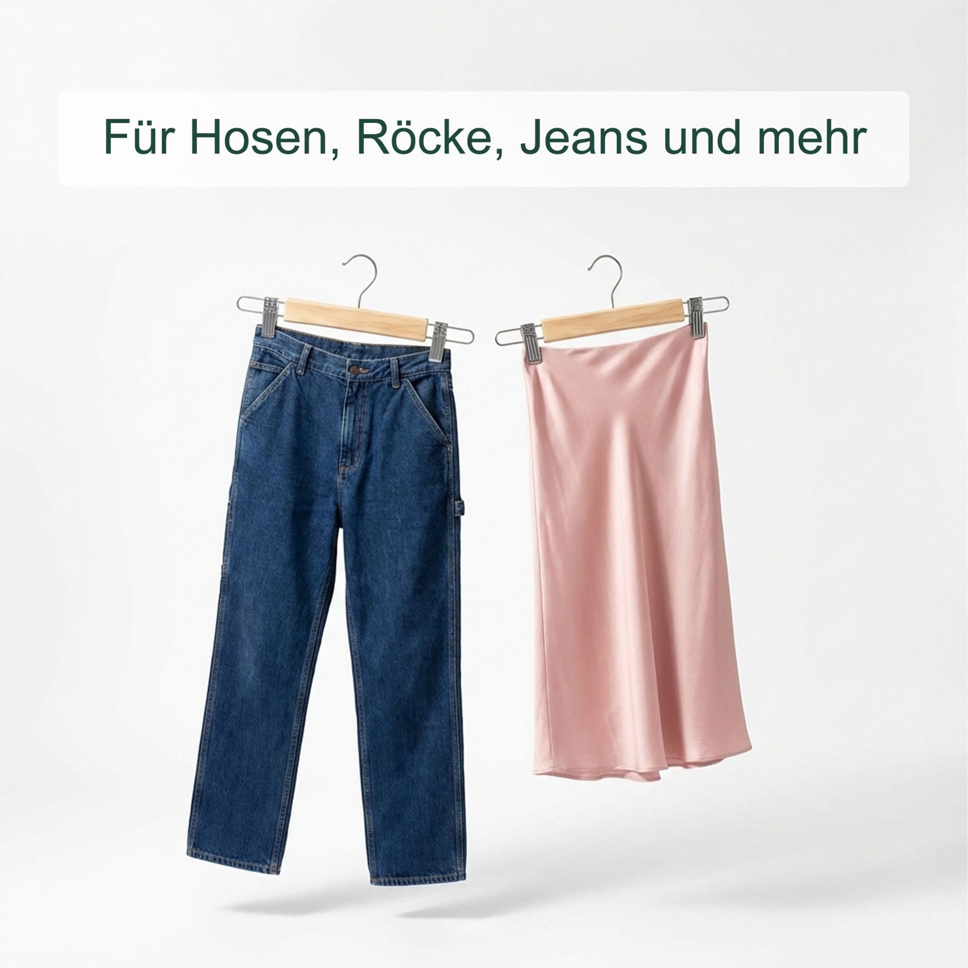Hosenbügel Holz 10er-Set Hellbraun-Silber von Relaxdays