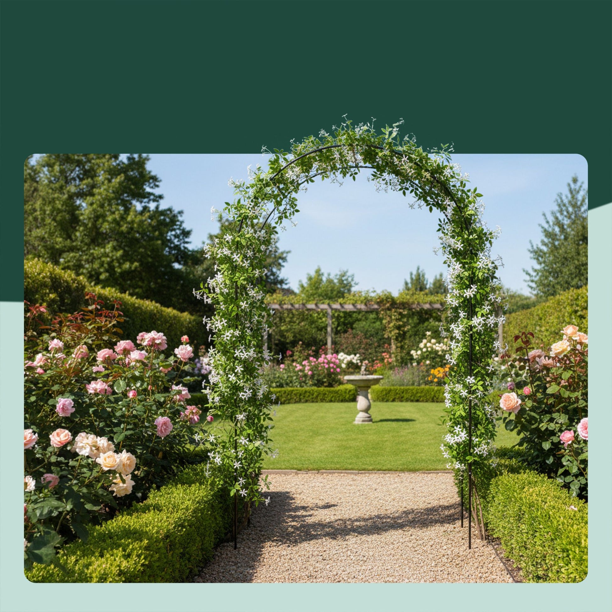 Rosenbogen Metall 2er-Set Schwarz von Relaxdays