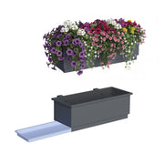 Balkonkasten 2er-Set Metall Anthrazit-Weiss von Relaxdays
