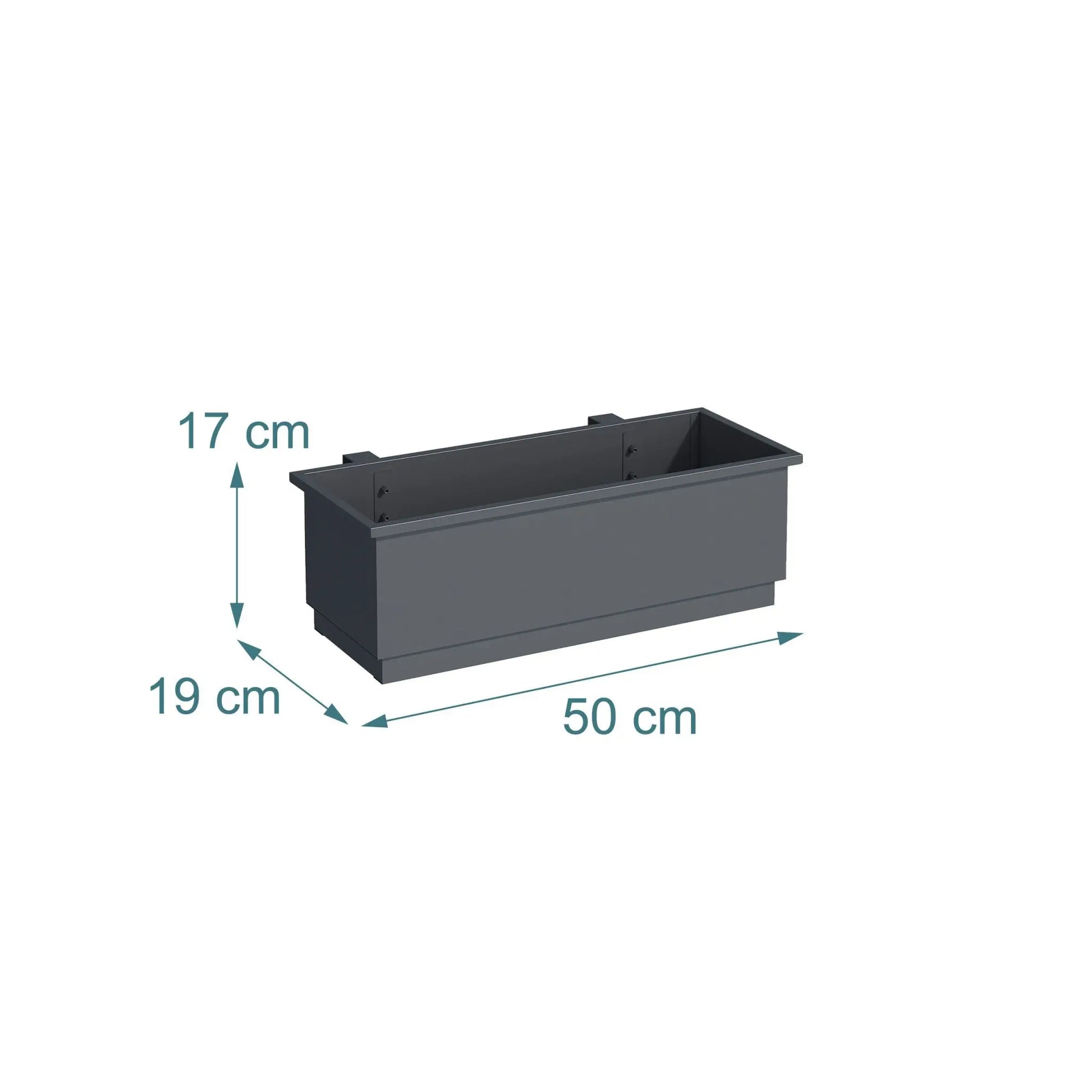 Balkonkasten 2er-Set Metall Anthrazit-Weiss von Relaxdays