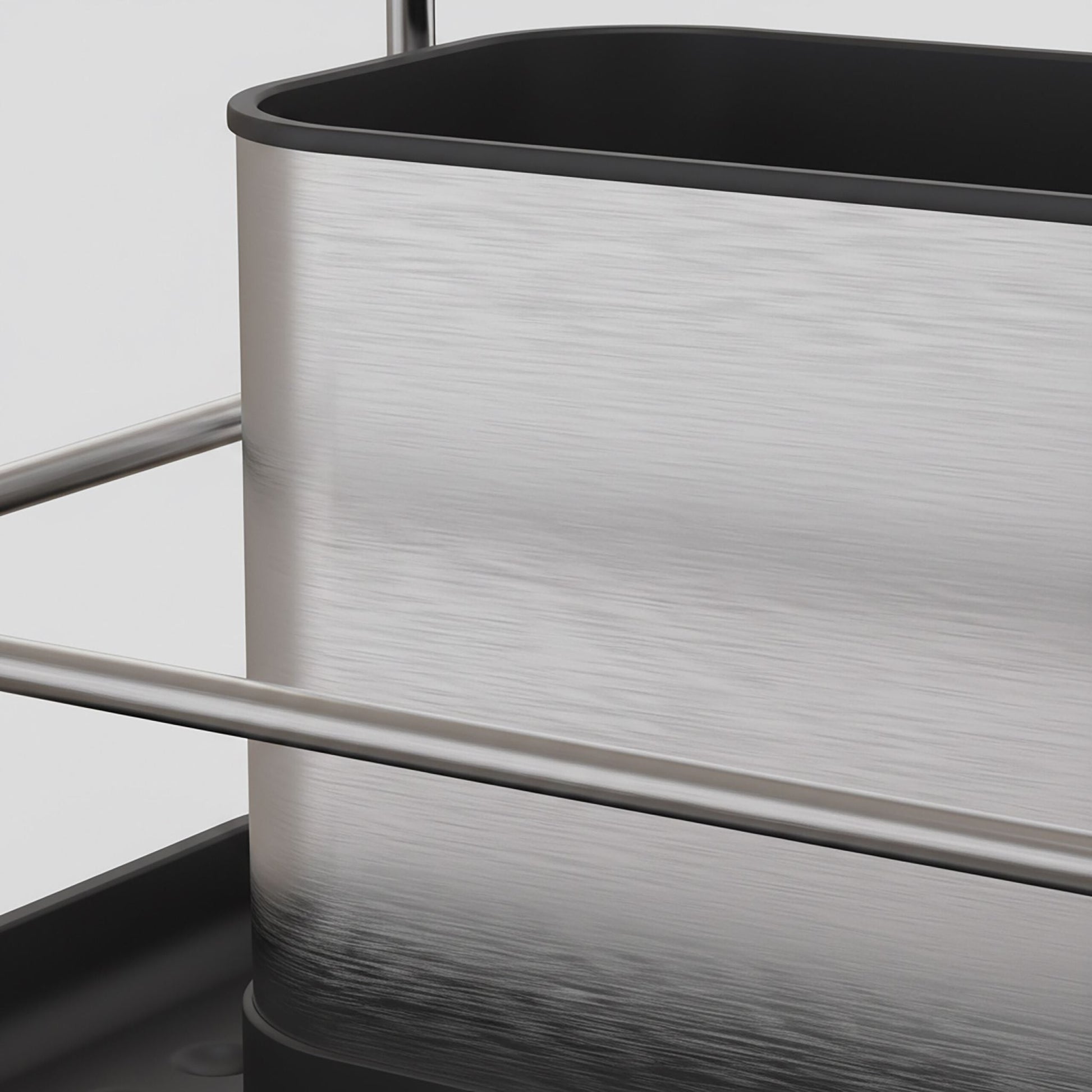 Spülbecken Organizer mit Abtropfschale Schwarz-Silber von Relaxdays