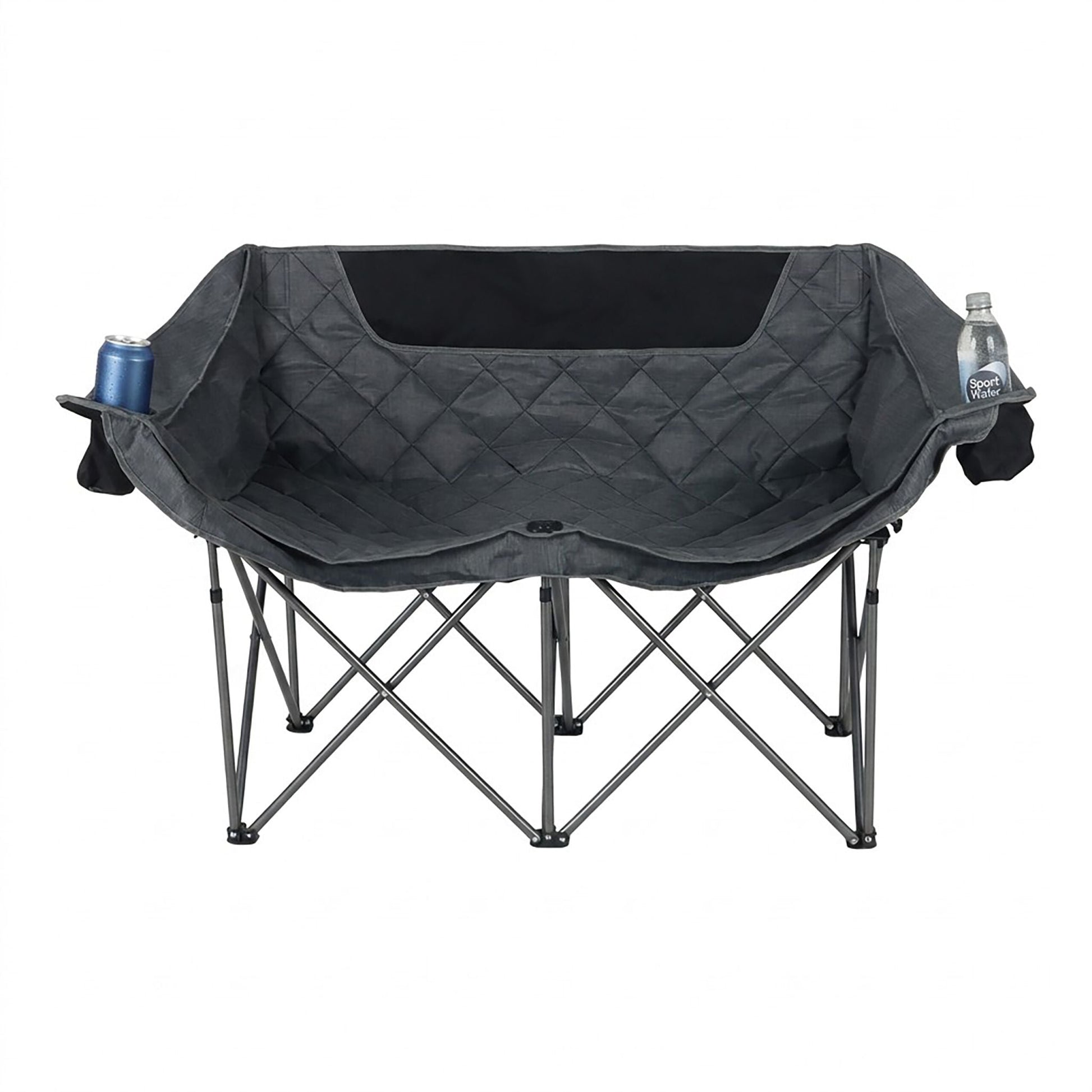 Camping Bank für 2 Personen Schwarz-Grau von Relaxdays